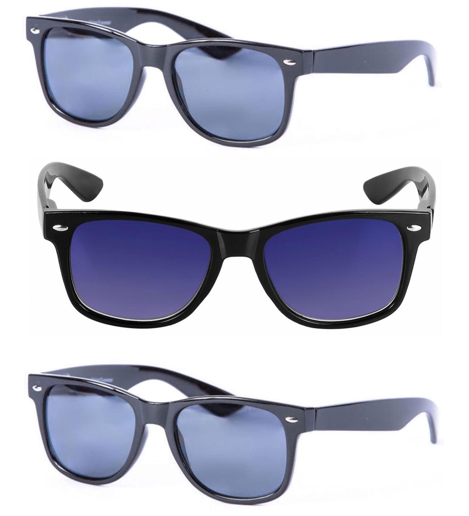 Unisex Reading Sunglasses - 3 Pairs Full Frame Sun Readers (Non-Bifocal) Black & Blue 2.25x - Buy Online on GoSupps.com