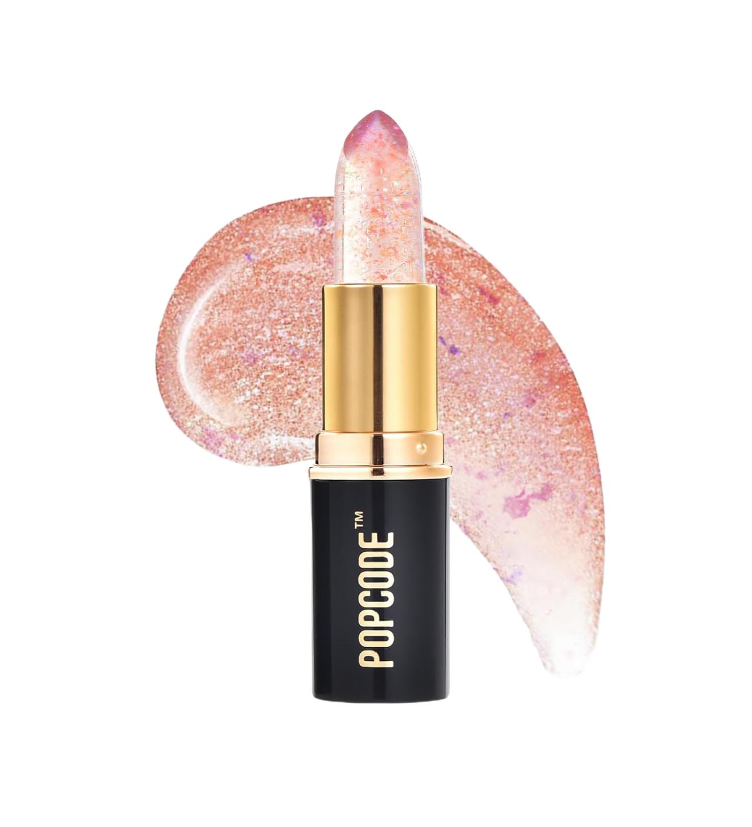 POPCODE Clear Color Changing Lipstick Tinted pH Lip Balm Hydrate & Nourish Lip While Leaving Sheer Pink Tint with Honey Peach Scent #002 Sapphire - Buy Online on GoSupps.com