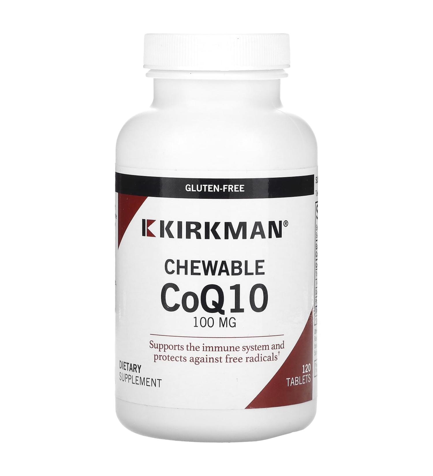 Kirkman Coenzyme Q10 100 mg Chewable Tablets (with Stevia) | 120 Chewable Tablets