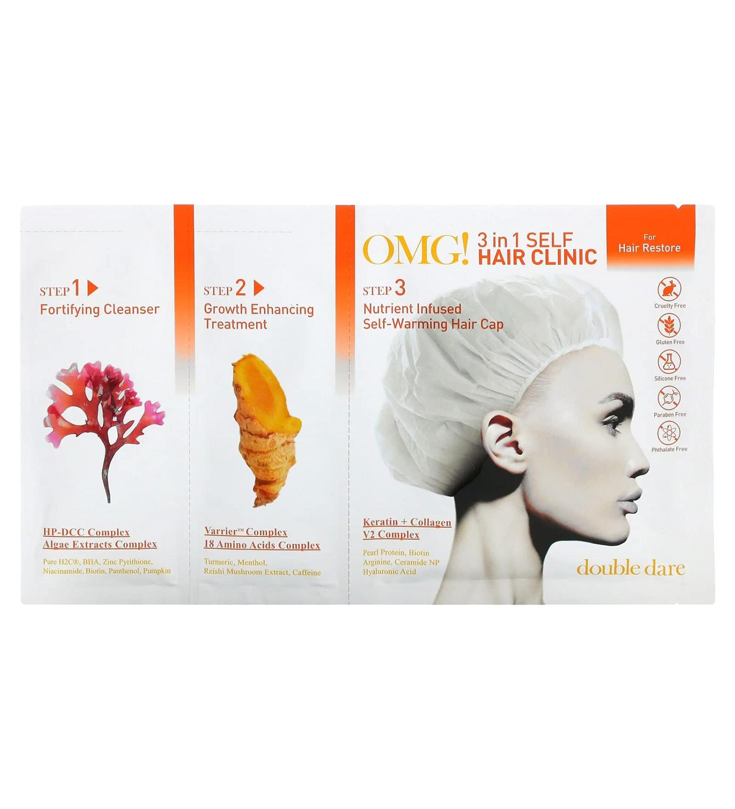 Double Dare OMG! 3-in-1 Self Hair Clinic For Hair Restore 3 Step Kit