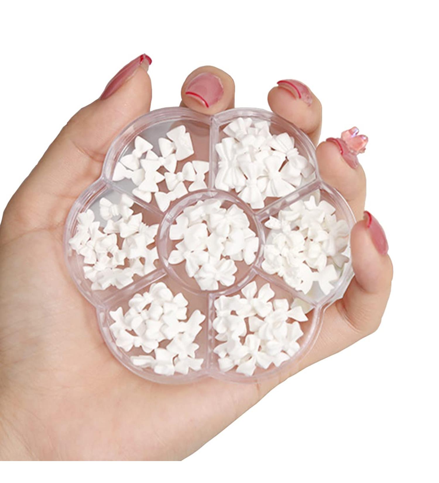 White Matte Butterfly Bow Tie Nail Charms - DIY Crafts for Women and Girls - Buy Online on GoSupps.com