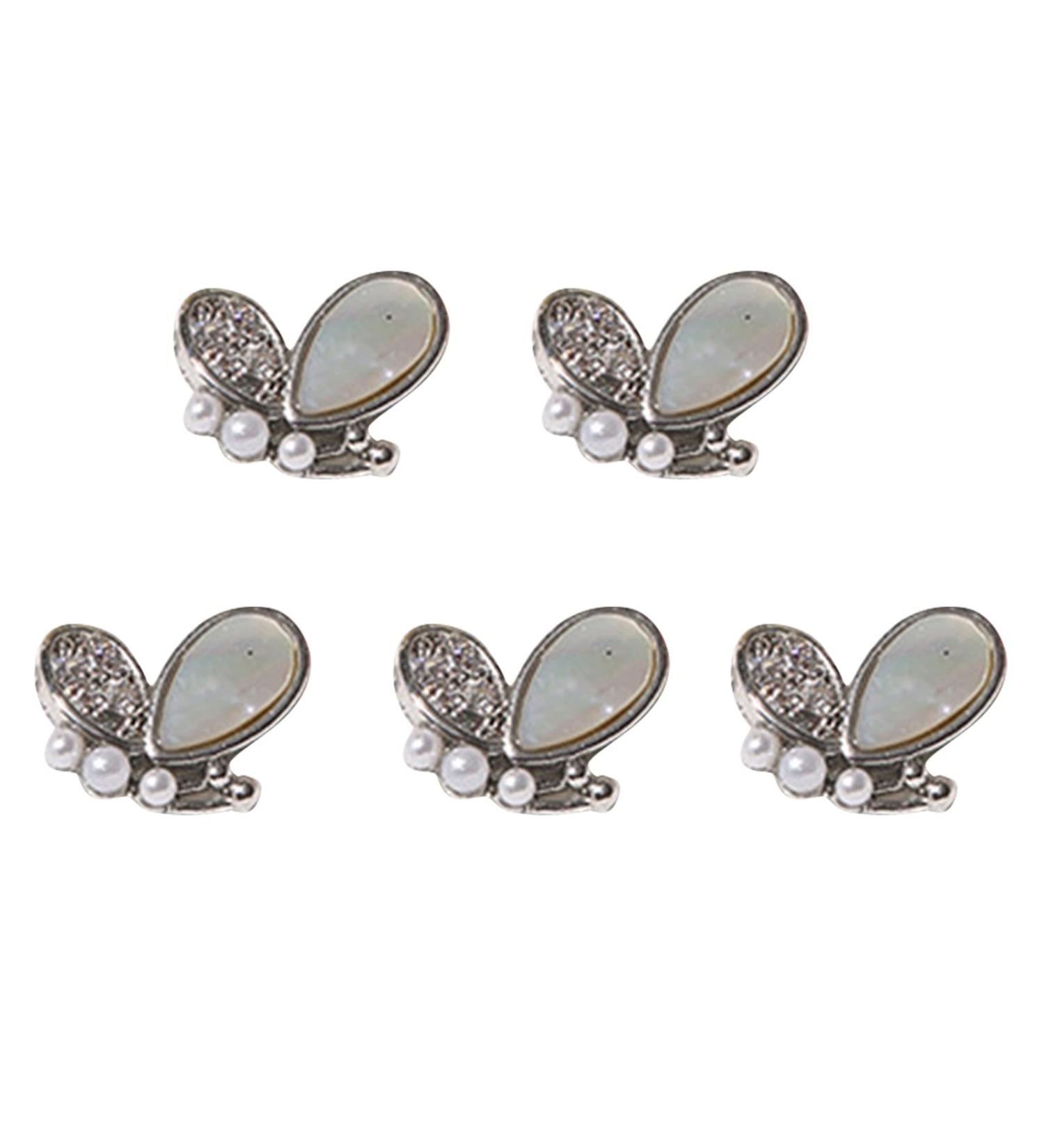 FEIlei Crown Nail Art Charms Zircon Nail Rhinestones Alloy Butterfly-Nail Crystal-Pearl - Buy Online on GoSupps.com