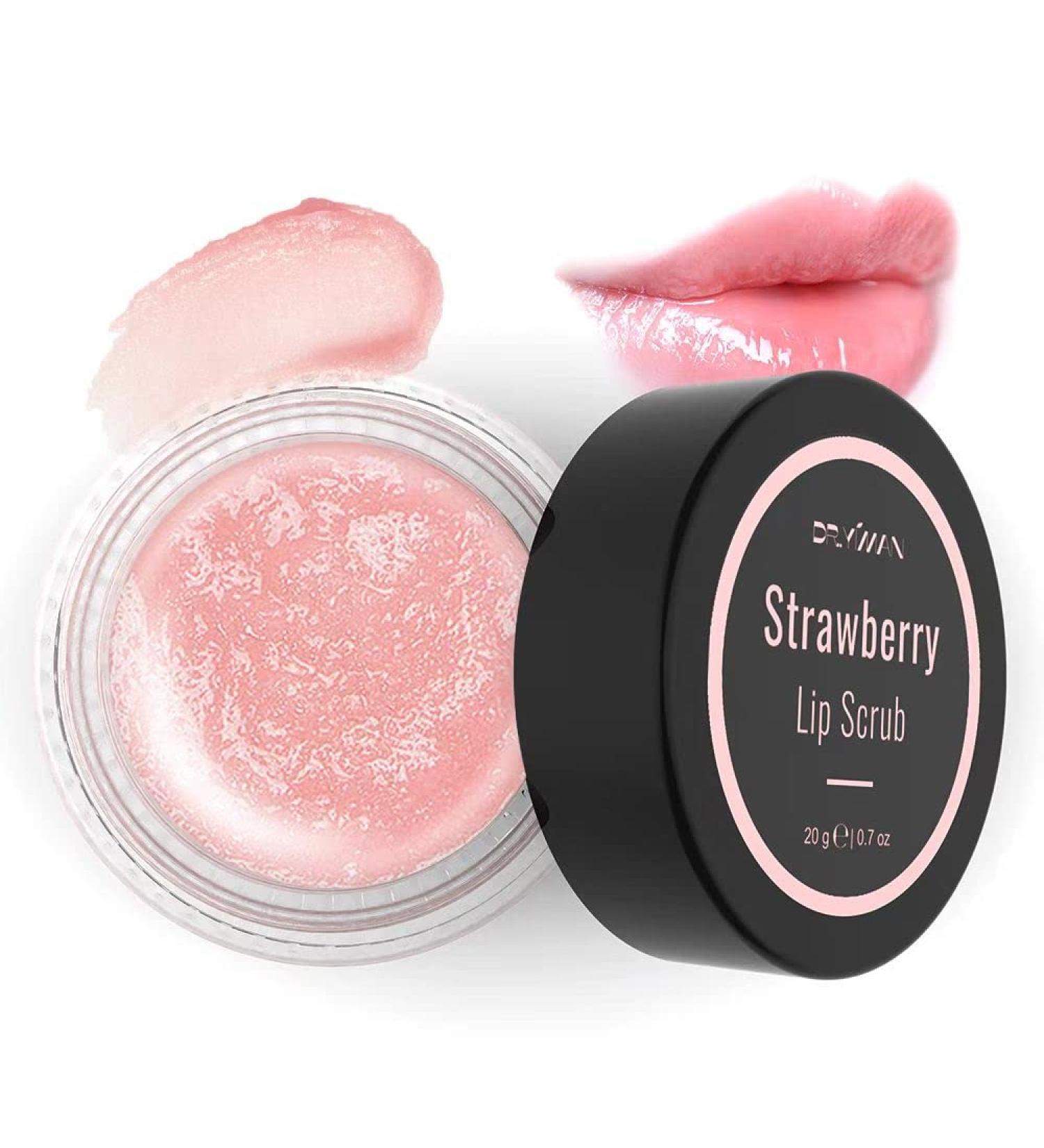 Dr.YIMAN Sugar Lip Scrub Exfoliator for Dry, Chapped Lips - Moisturizing Strawberry Lip Care Treatment - Buy Online on GoSupps.com