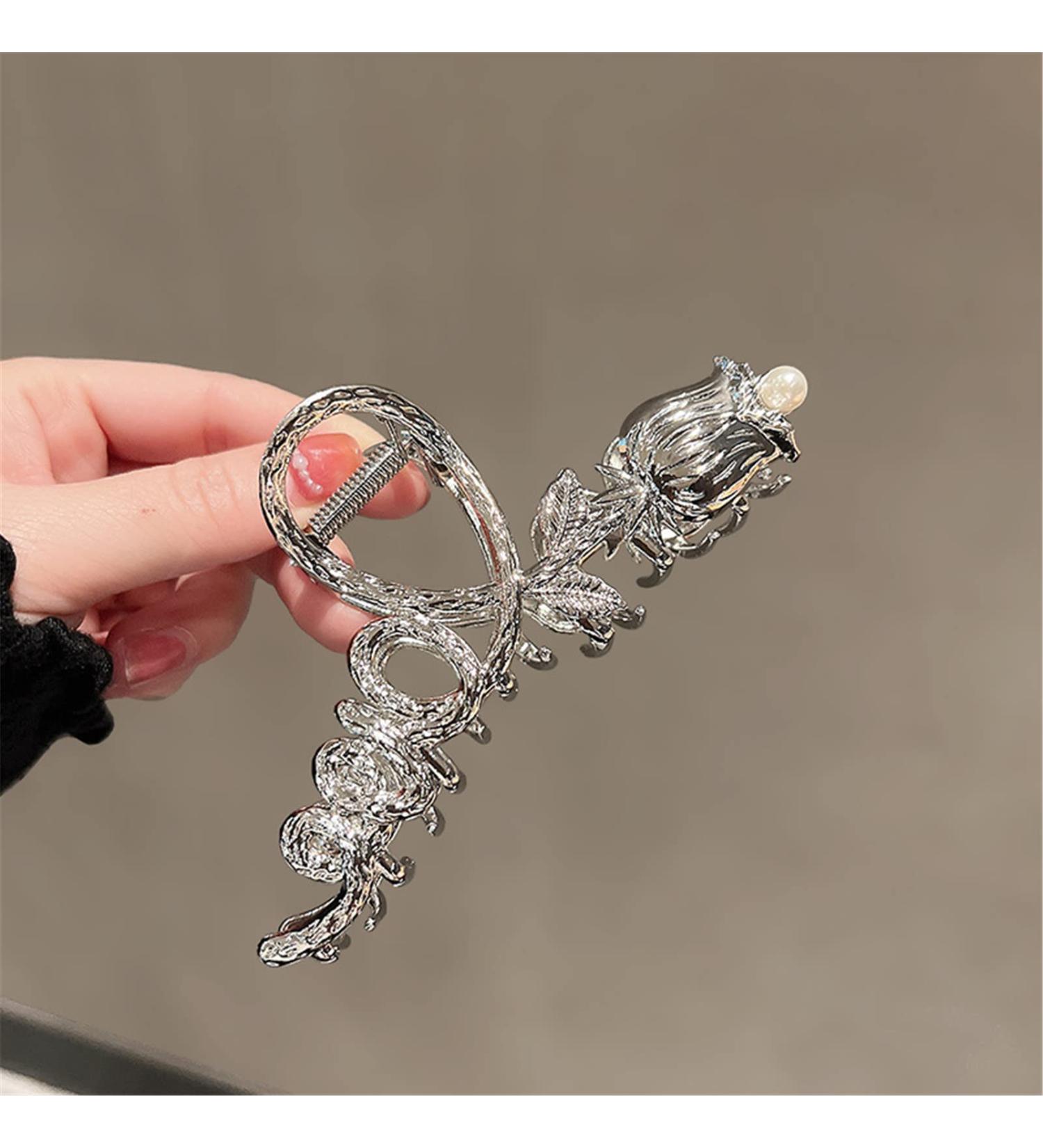Claws Clips Hair Accessories Gold and Silver Roses Pearl Rhinestone Hairpin Ladies Alloy Shark Clip Female Hair Accessories TS5181-2 (Color : TS5181 3) TS5181 3 (Color : TS 3183 2) - Buy Online on GoSupps.com