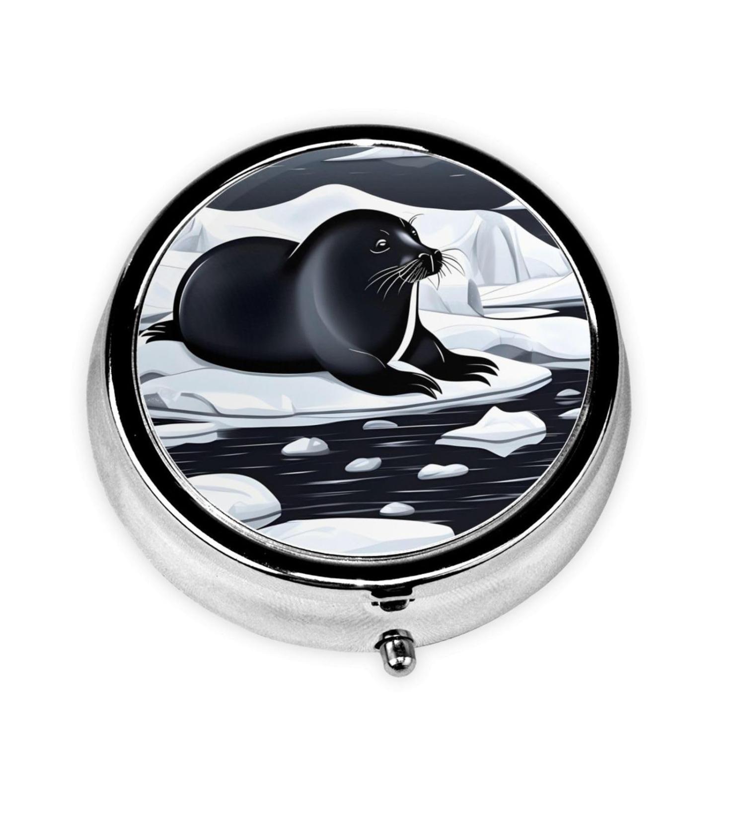 Seals On Iceround Pill Box | 3 Compartment Portable Travel Organizer | Black | International Shipping Available - Buy Online on GoSupps.com