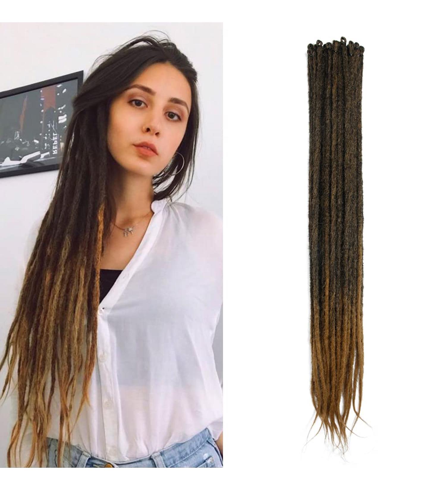 Handmade 20-Inch Thin Synthetic Dreadlock Extensions - Soft Crochet Hair Hip-Hop Style - MT1B-27# - International Shipping Available - Buy Online on GoSupps.com