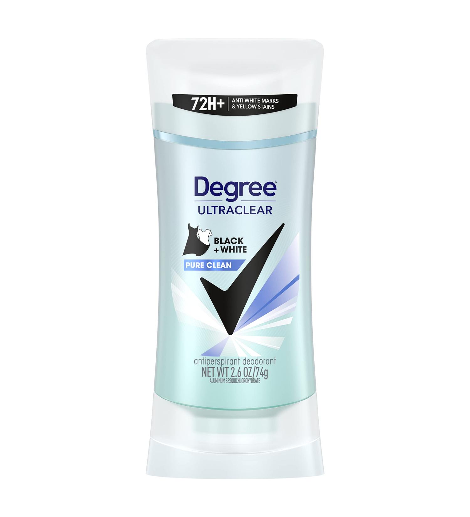 Degree Women's Pure Clean Antiperspirant, 2.6 oz - Protects from Deodorant Stains - Buy Online on GoSupps.com