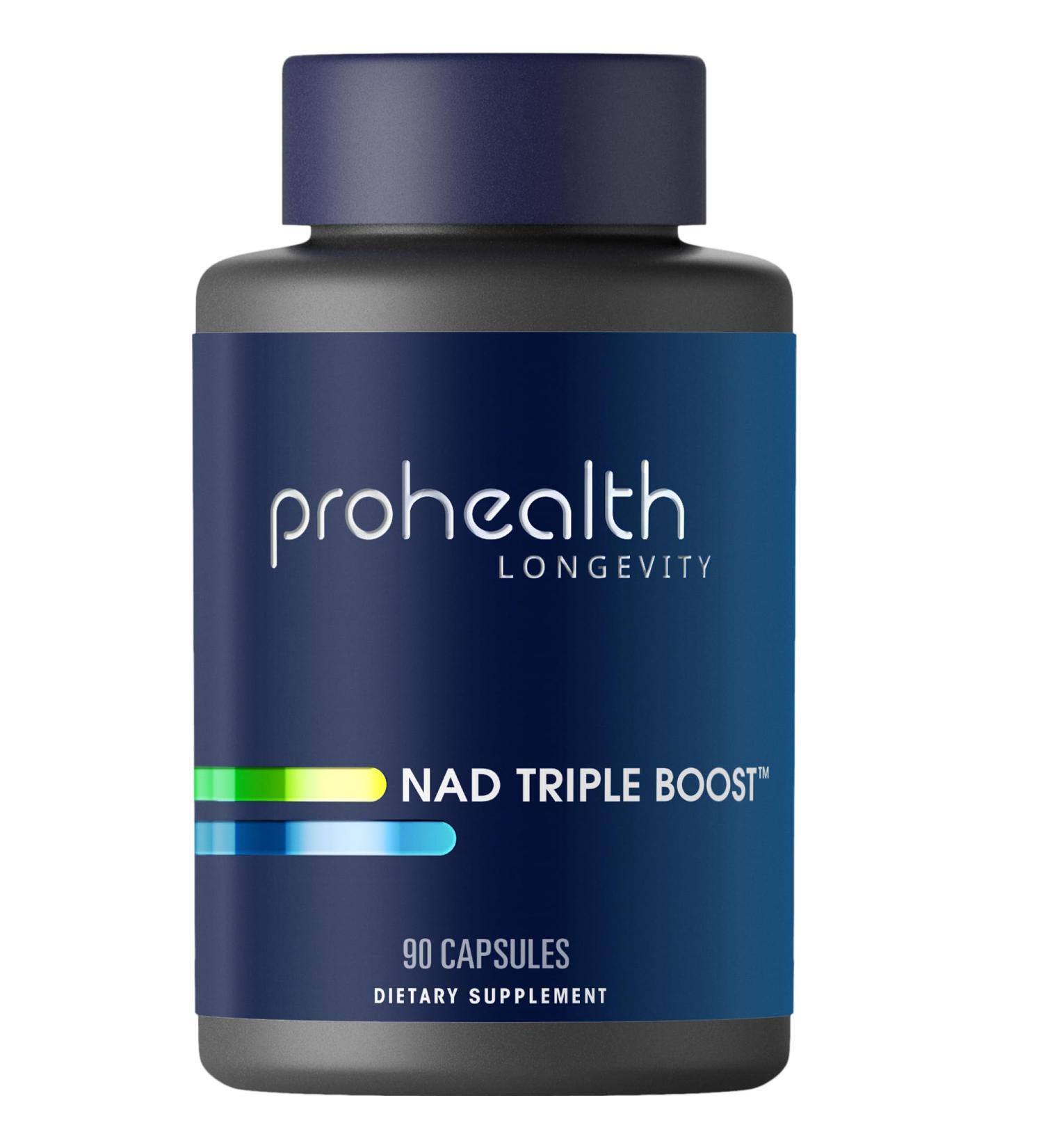 ProHealth NAD Triple Boost | 90 Capsules | 500 mg NR + NMNH Pterostilbene Apigenin and More | Builds Protects & Transforms NAD+ for Cellular Energy | USA Manufactured Triple Lab-Tested - Buy Online on GoSupps.com