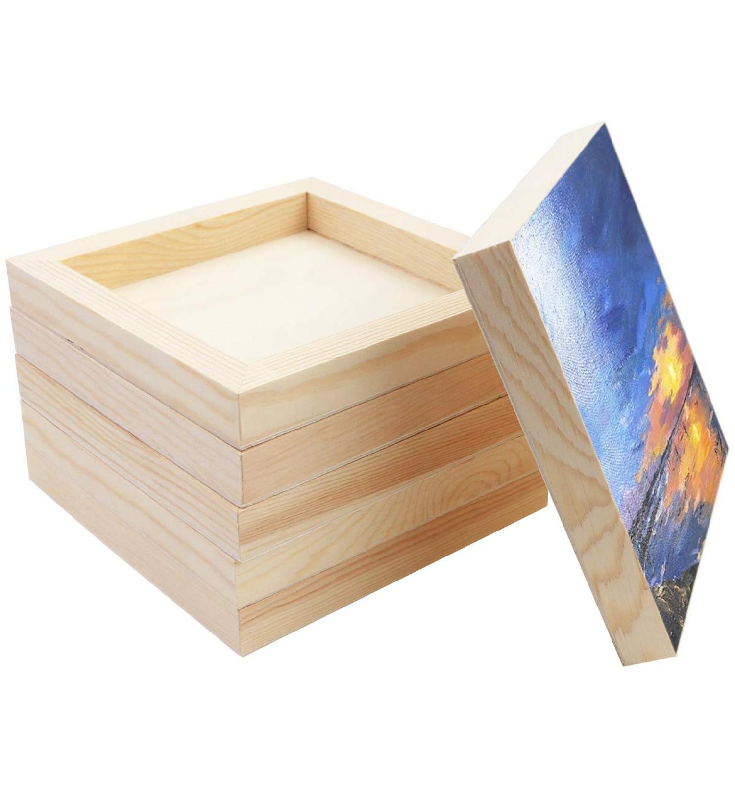 6 Pack Unfinished 6x6 Inch Square Wood Panels for DIY Arts & Crafts Projects - Buy Online on GoSupps.com