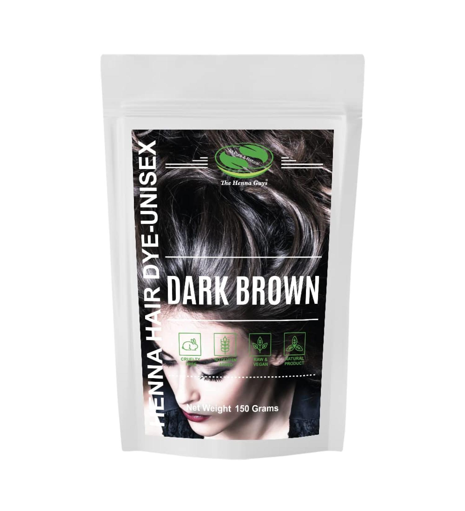 1 Pack of Dark Brown Henna Hair Color / Dye - 150 Grams - Henna for Hair, Natural Hair Color - Chemical Free Hair Color - The Henna Guys 3.52 Ounce (Pack of 1) Dark Brown