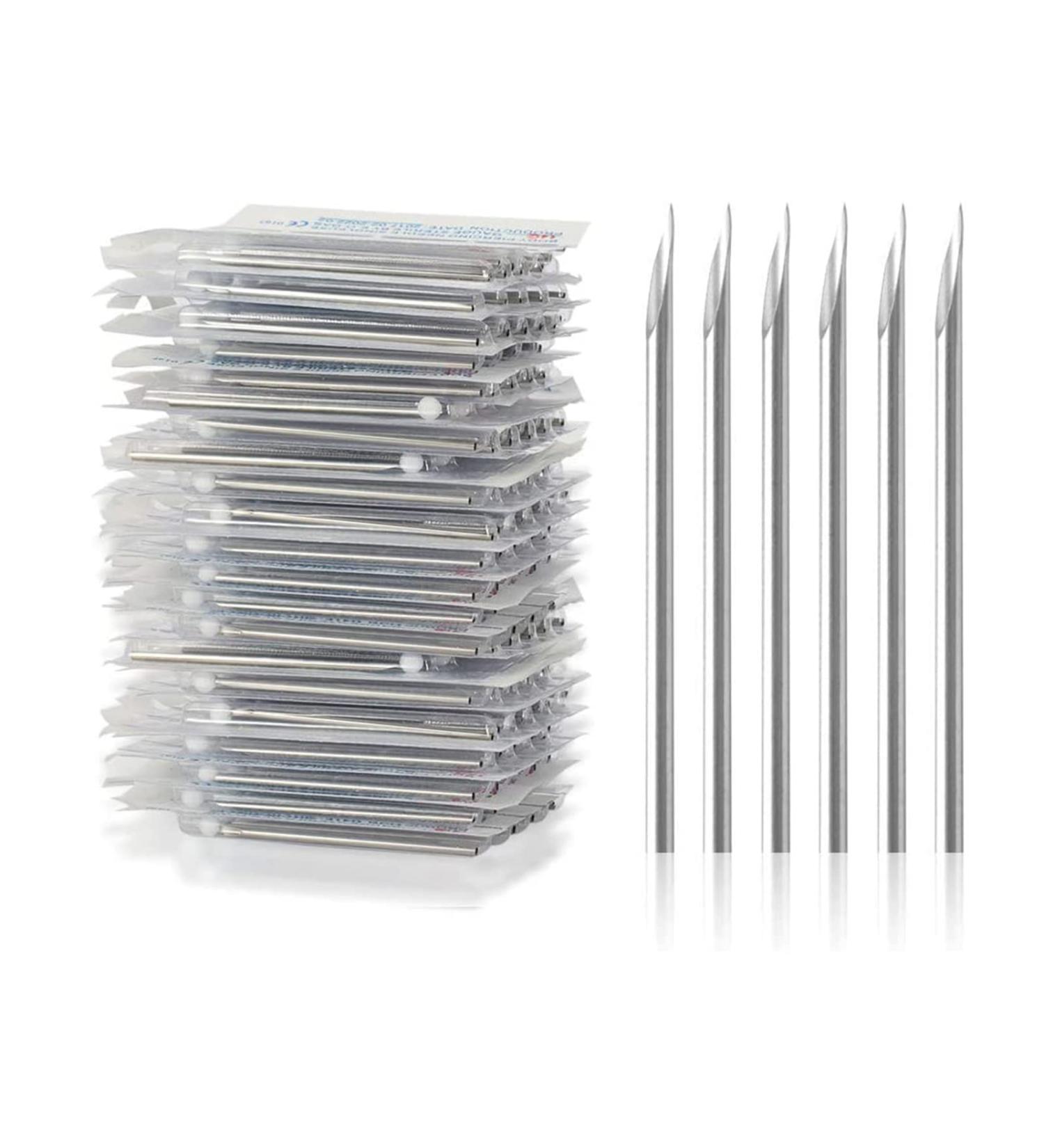 ATOMUS 10pcs Stainless Steel 16G Piercing Needles - Sterile Disposable for Ear, Nose, Navel, Nipple, Lip - Buy Online on GoSupps.com