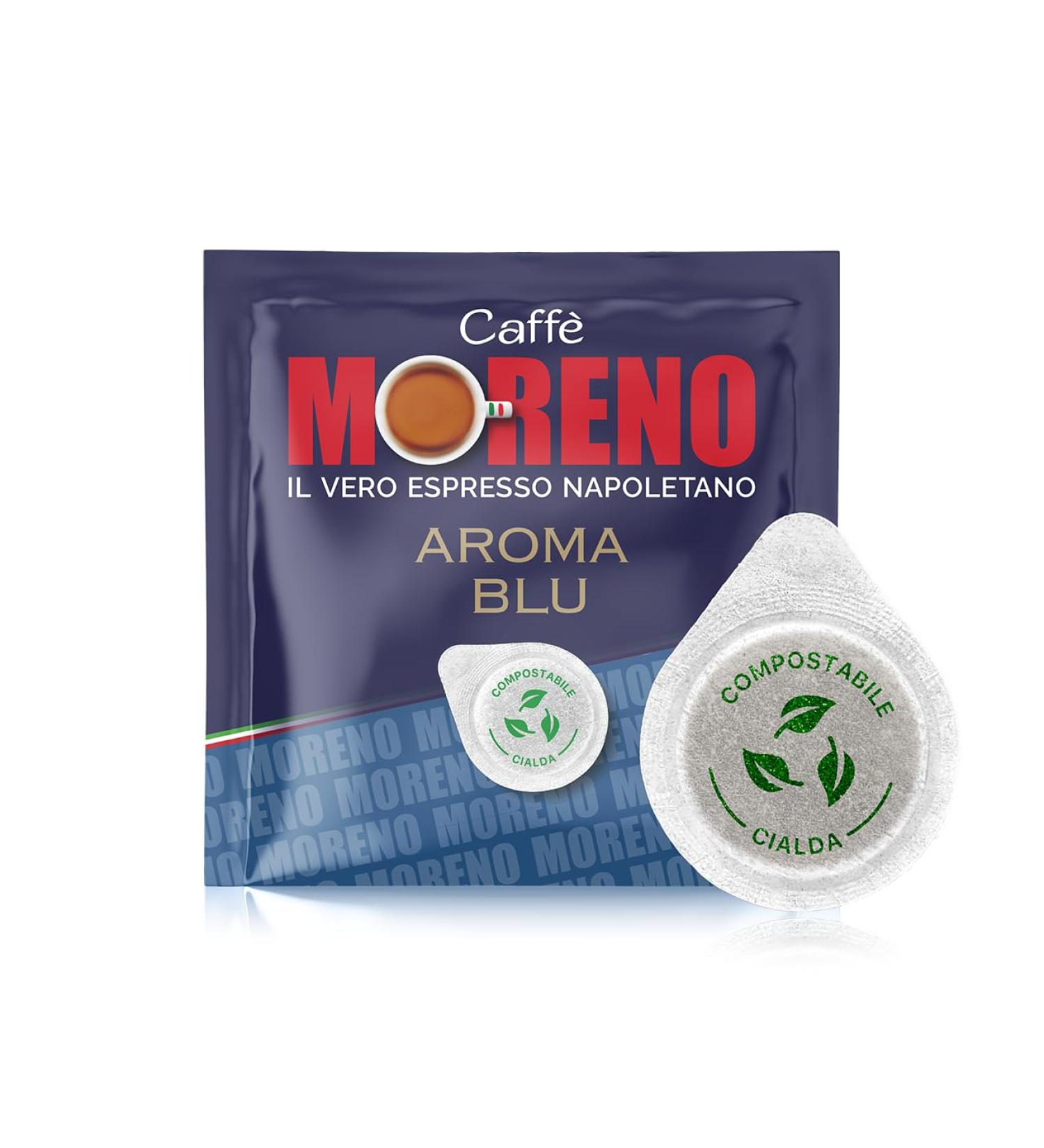 CAFFE' MORENO CAFF MORENO - ESE44 Espresso Blue Arome - Box of 150 Pods - 7 g