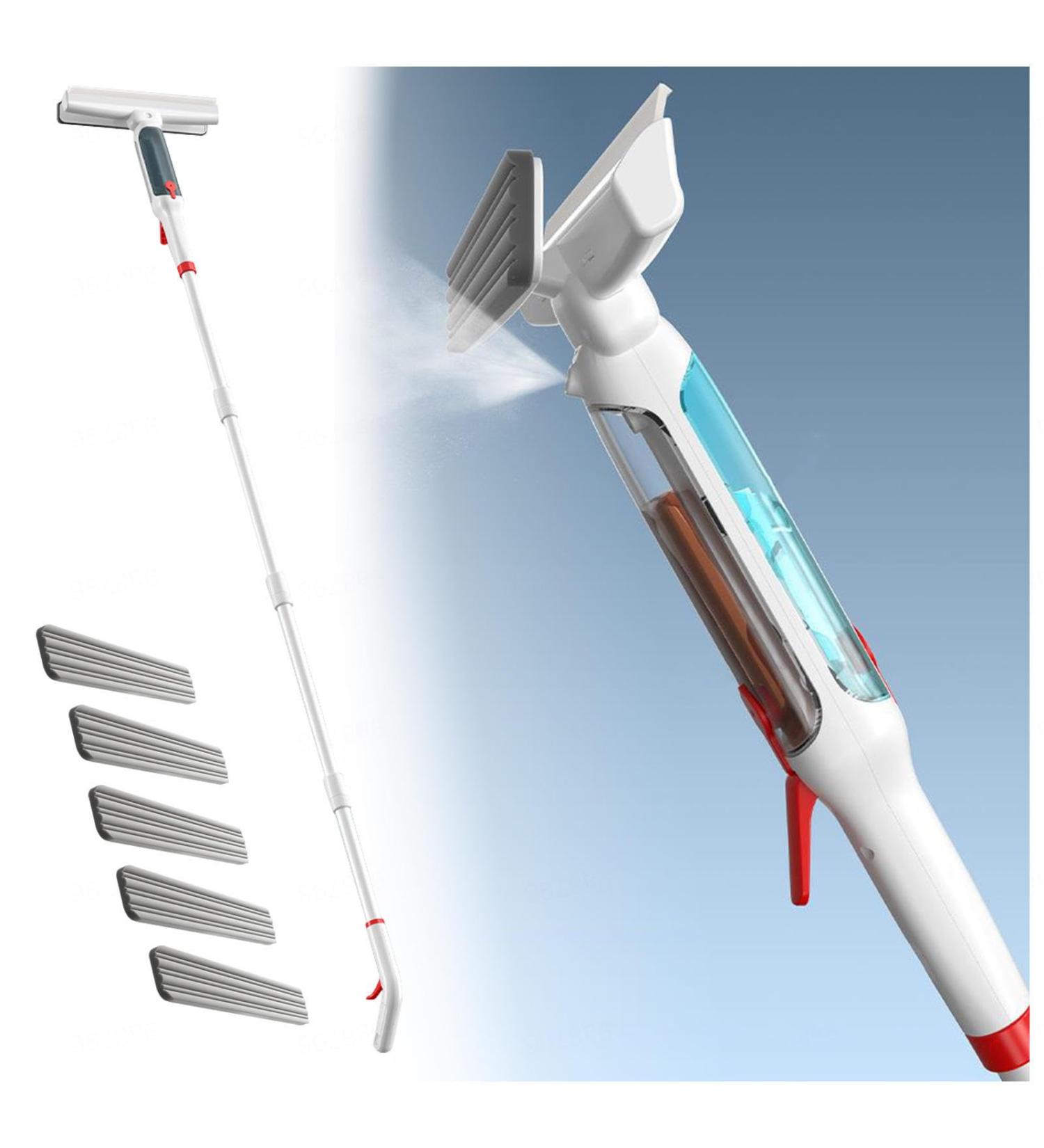 RRRYYYZZ 75'' Spray Window Cleaning Squeegee Kit with 4-Section Extension Pole 4 in 1 Window Washing Kit Shower Squeeze for Glass Door and Tile with Sewage Collector and 5 Pads - Buy Online on GoSupps.com