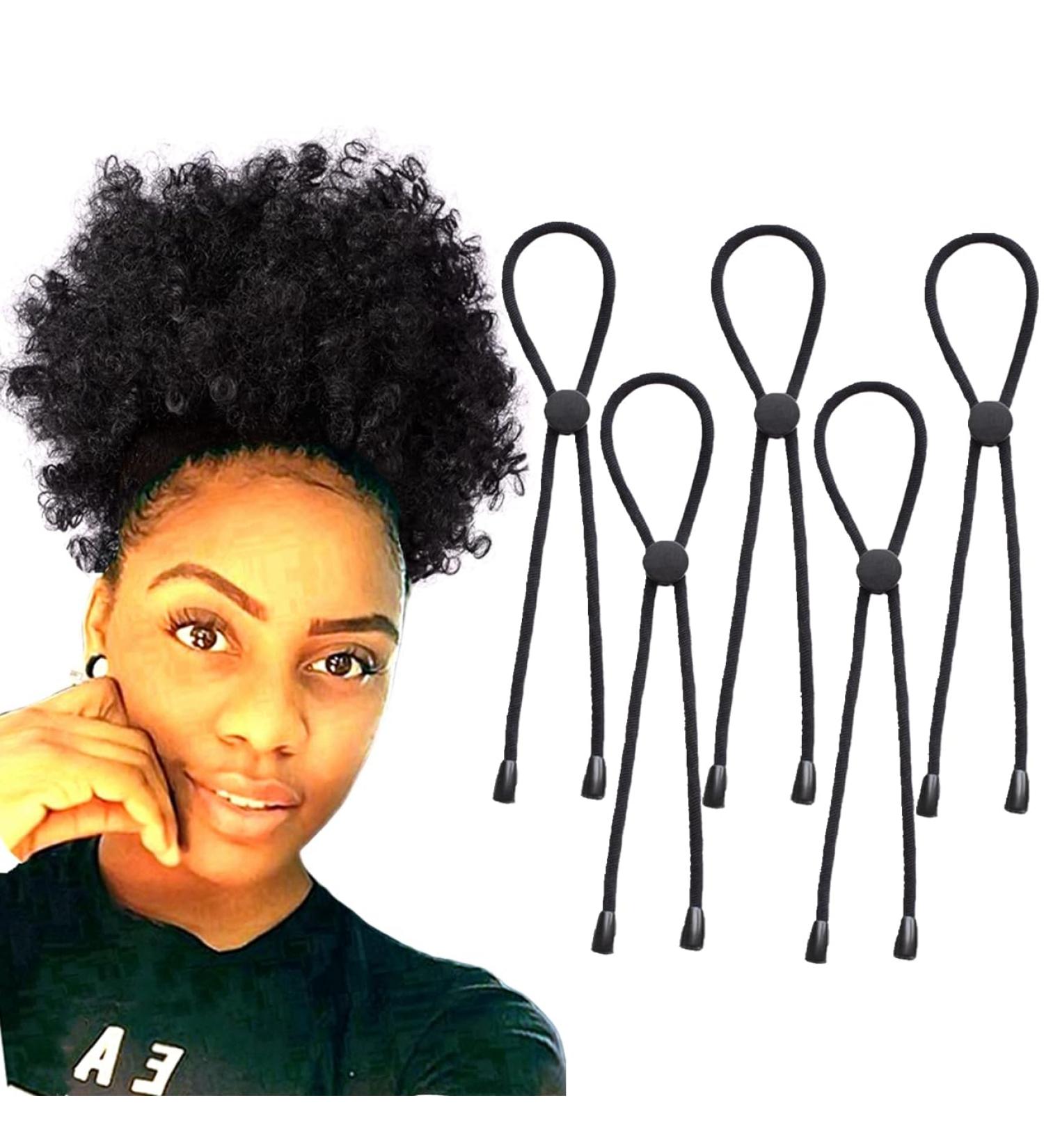 AICILY 5 PCS Adjustable Hair Ties for Thick, Braided, Kinky, Curly Natural Hair - Long Cushioned Hairband for Women - High Elasticity Hair Holder with Round Buckle - Buy Online on GoSupps.com