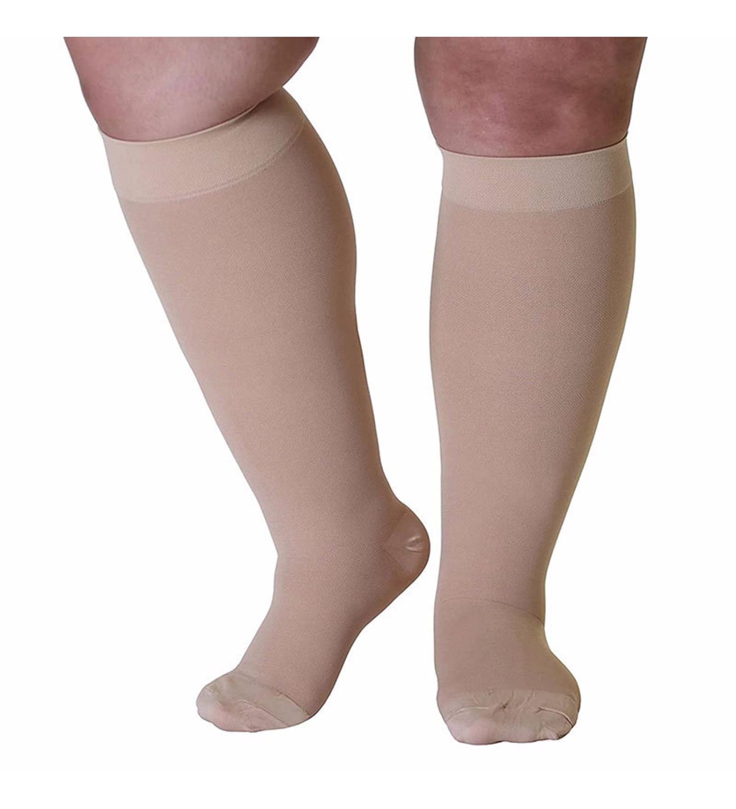 WSYKC Compression Socks - 20-30mmHg Support Socks for Wide Calves | Unisex 4XL (2 Pairs) in Beige - Buy Online on GoSupps.com