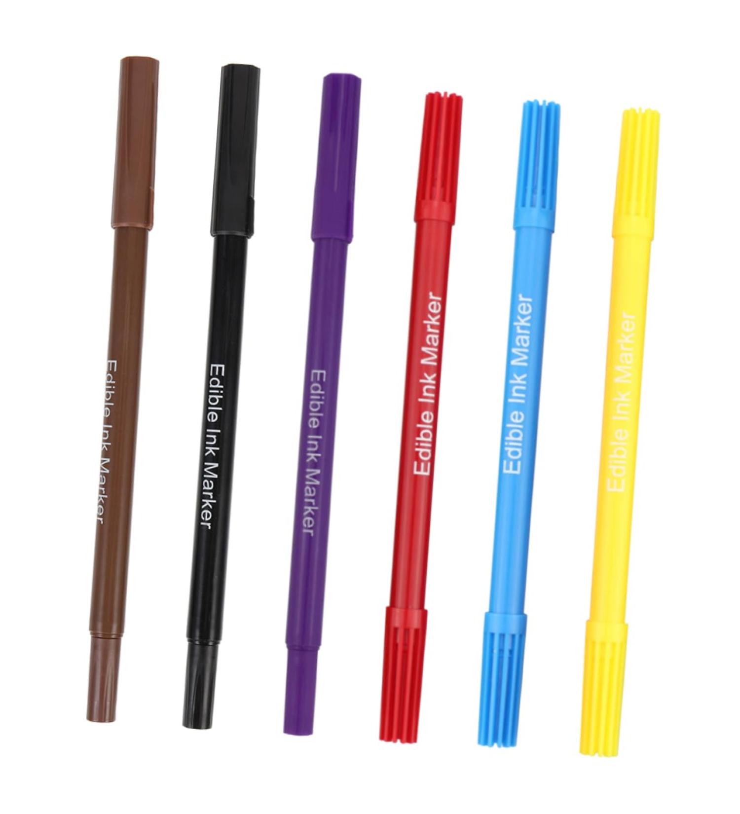 FELTECHELECTR 6pcs Biscuits Decor Cake Boxes Dual-Tips Edible Markers Food Pens Edible Coloring Markers Plastic - Buy Online on GoSupps.com