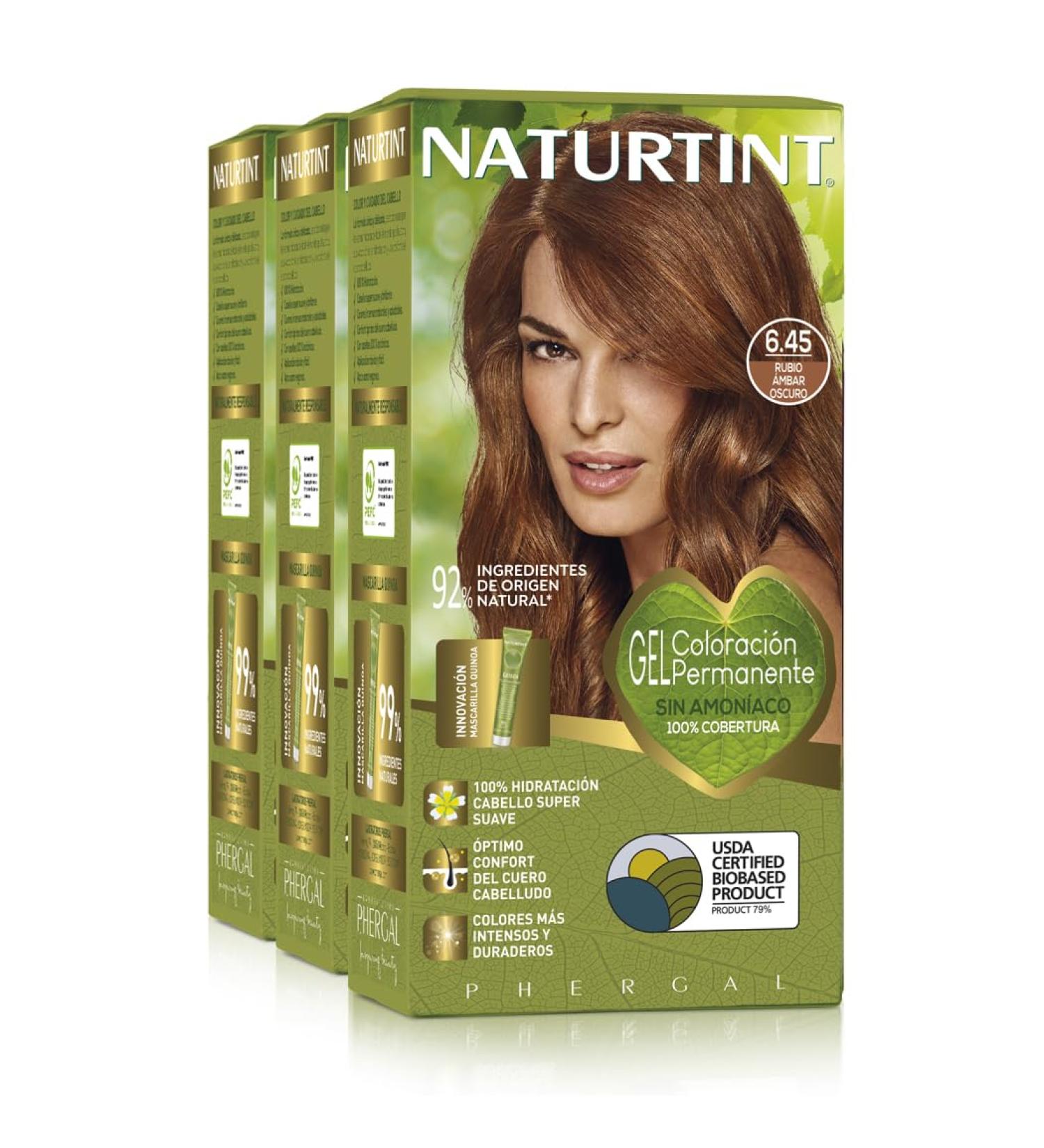 Natureint 6.45 Dark Amber Blonde Hair Color | Ammonia-Free | 3 Pack (510 ml) | High Natural Ingredients - Buy Online on GoSupps.com