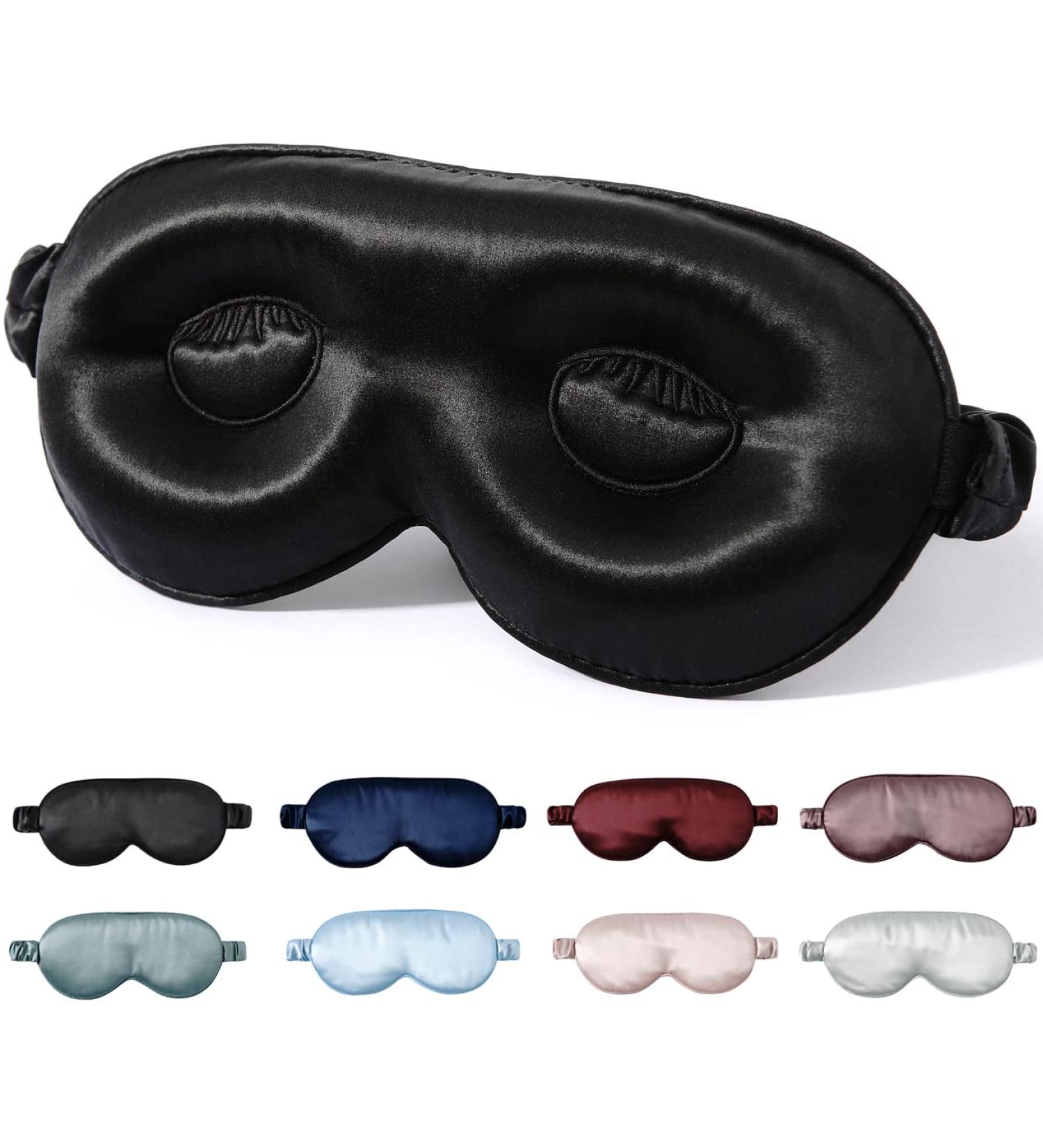 ZIMASILK Adjustable 3D Contoured Pure Mulberry Silk Sleep Mask - Super Soft Breathable Blindfold in Black - Buy Online on GoSupps.com