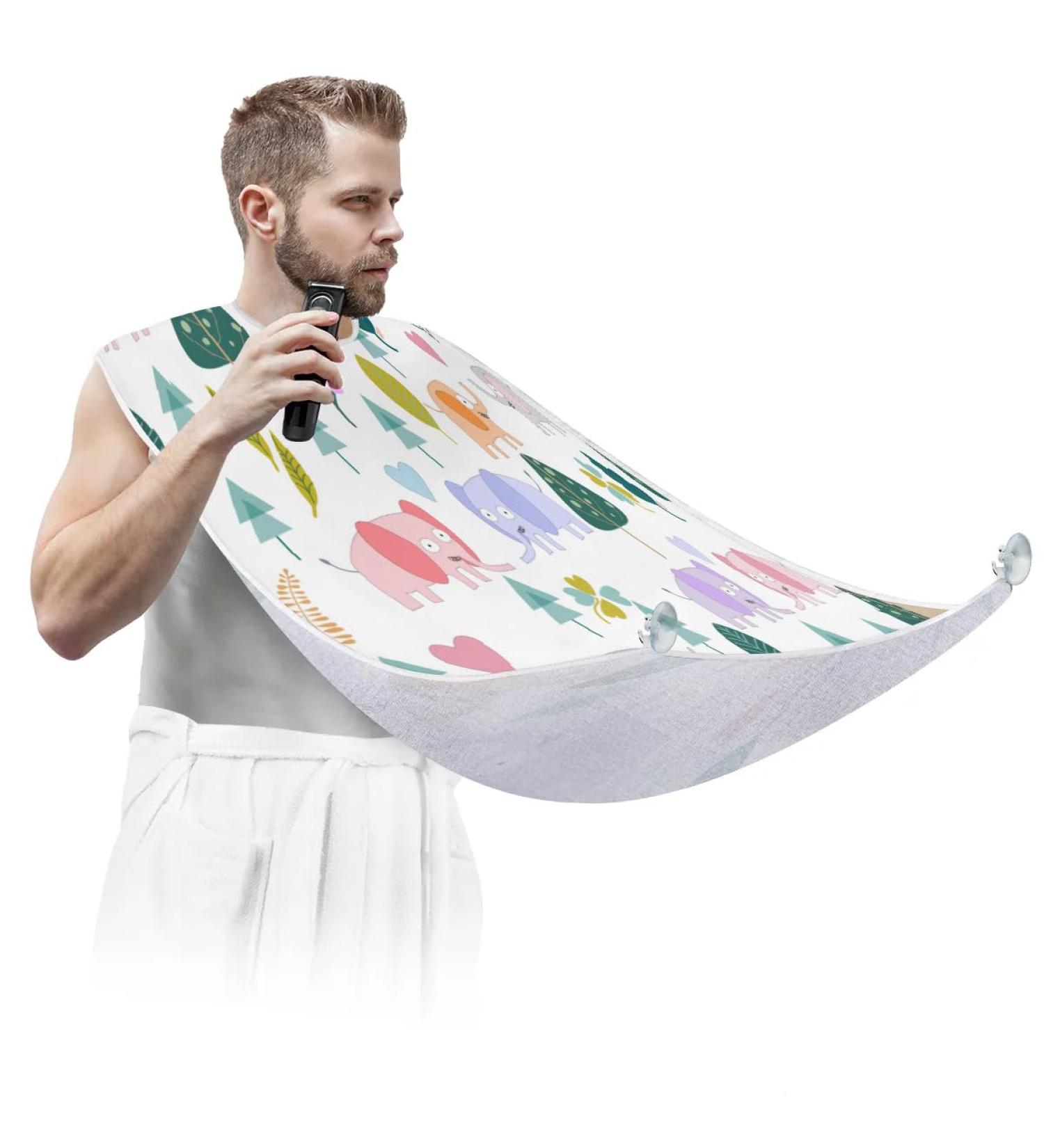 Elephants Tree Beard Bib Apron - Non-Stick Waterproof Hair Catcher for Men | Perfect Grooming Cape & Gift Idea - Buy Online on GoSupps.com