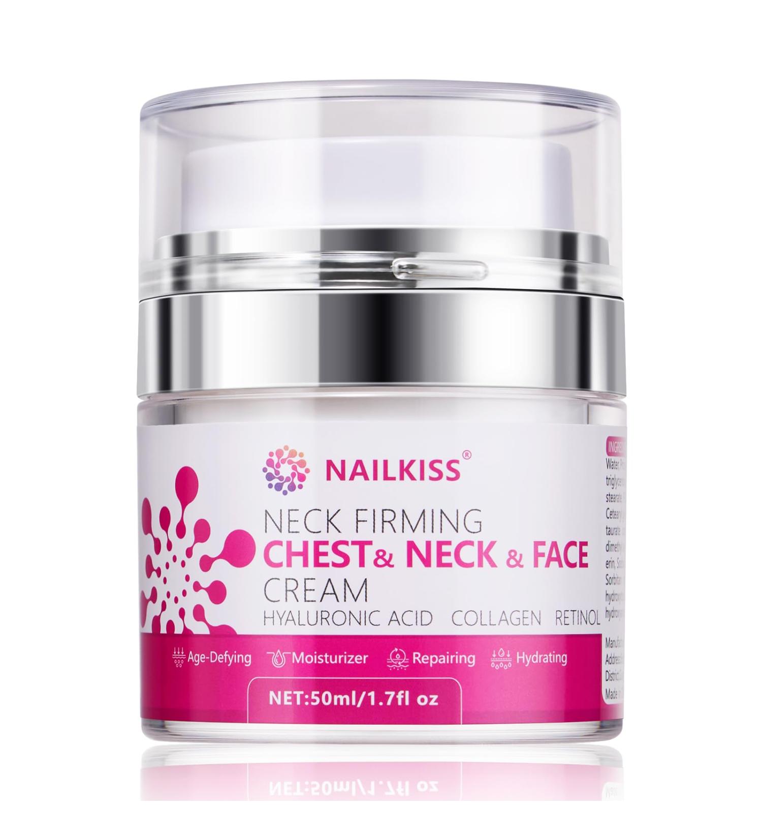 Neck Firming Cream with Retinol Collagen & Hyaluronic Acid - Tighten & Lift Crepey Skin Improve Wrinkle Appearance Even Skin Tone - 1.7 Fl Oz Moisturizer for Face & Neck - Buy Online on GoSupps.com