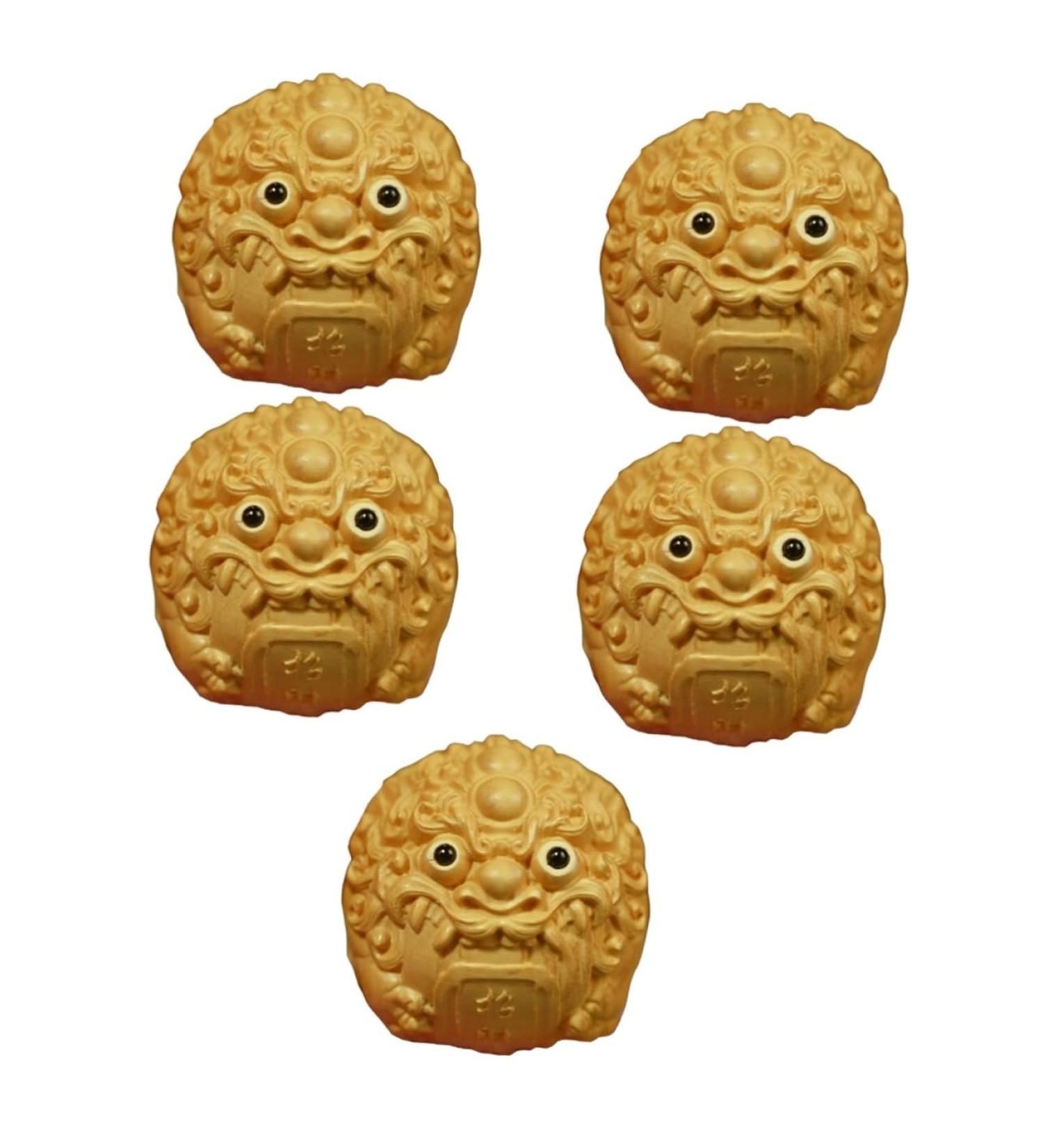 Lurrose 5-St Ornament - Chinese Feng Shui Peach Wood Bagua Decoration Key Rings & Coin Boxwood Massage - Buy Online on GoSupps.com