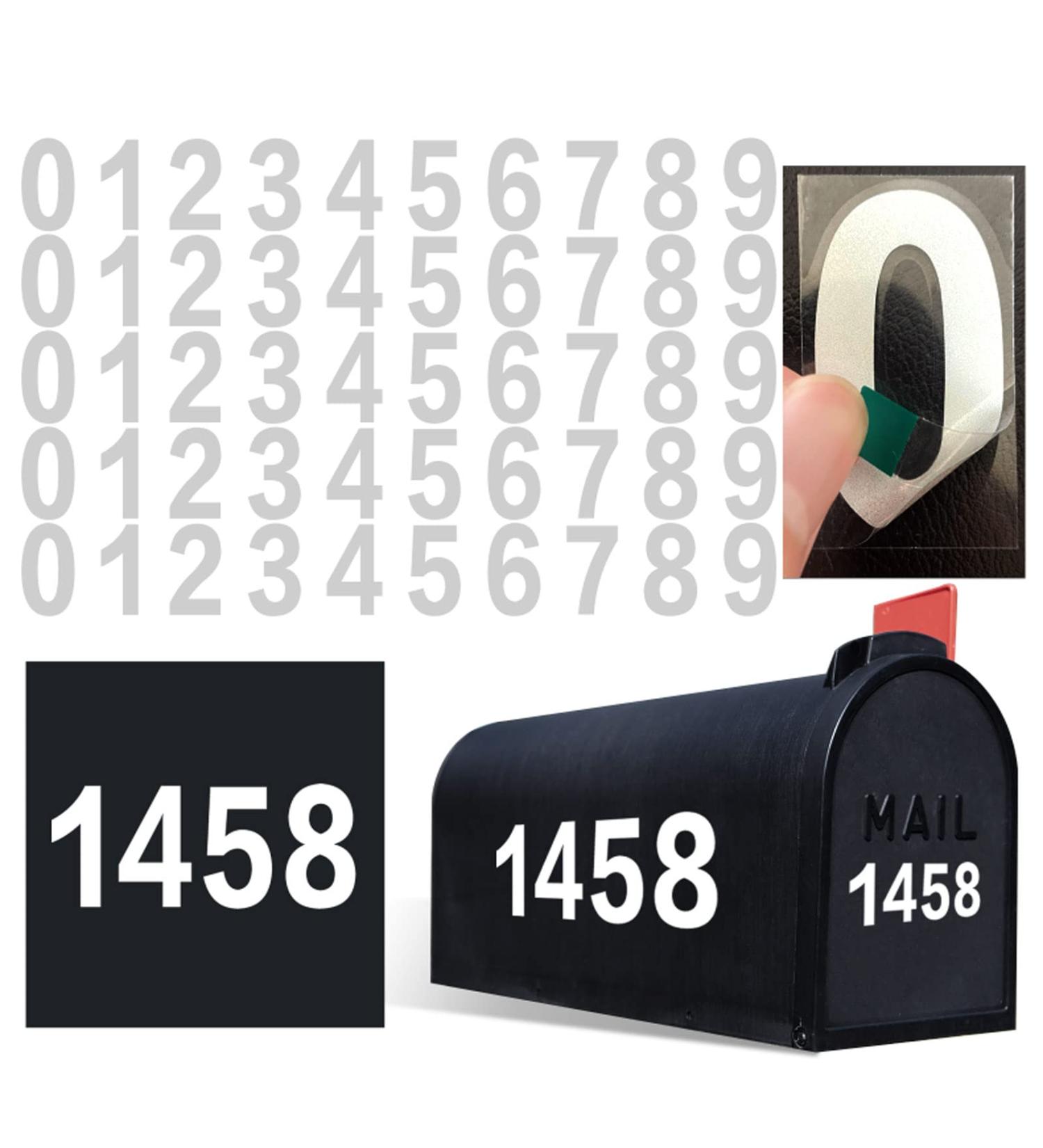 Mailbox Numbers for Outside  50 PCS Reflective Number Stickers with Sticky Tab for Easy Backing Separation  Pre-cut for Effortless Align  Strong Self Adhesive Vinyl Address Numbers for Houses (2 inch) 2 inch Number 0-9 - Buy Online on GoSupps.com