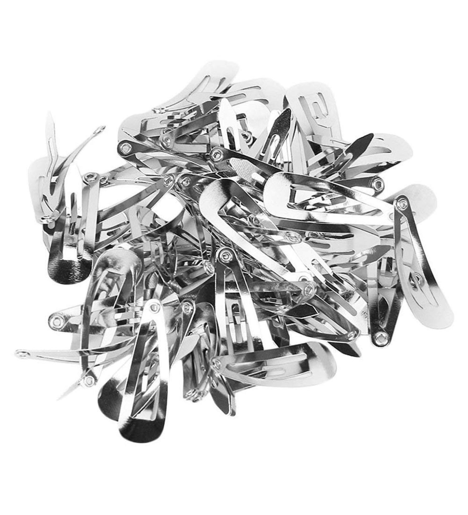 Silver snap hair clips metal hair clips without sliding hair clips for children girls and women 50 packs Household Supplies Stylish Portable and useful