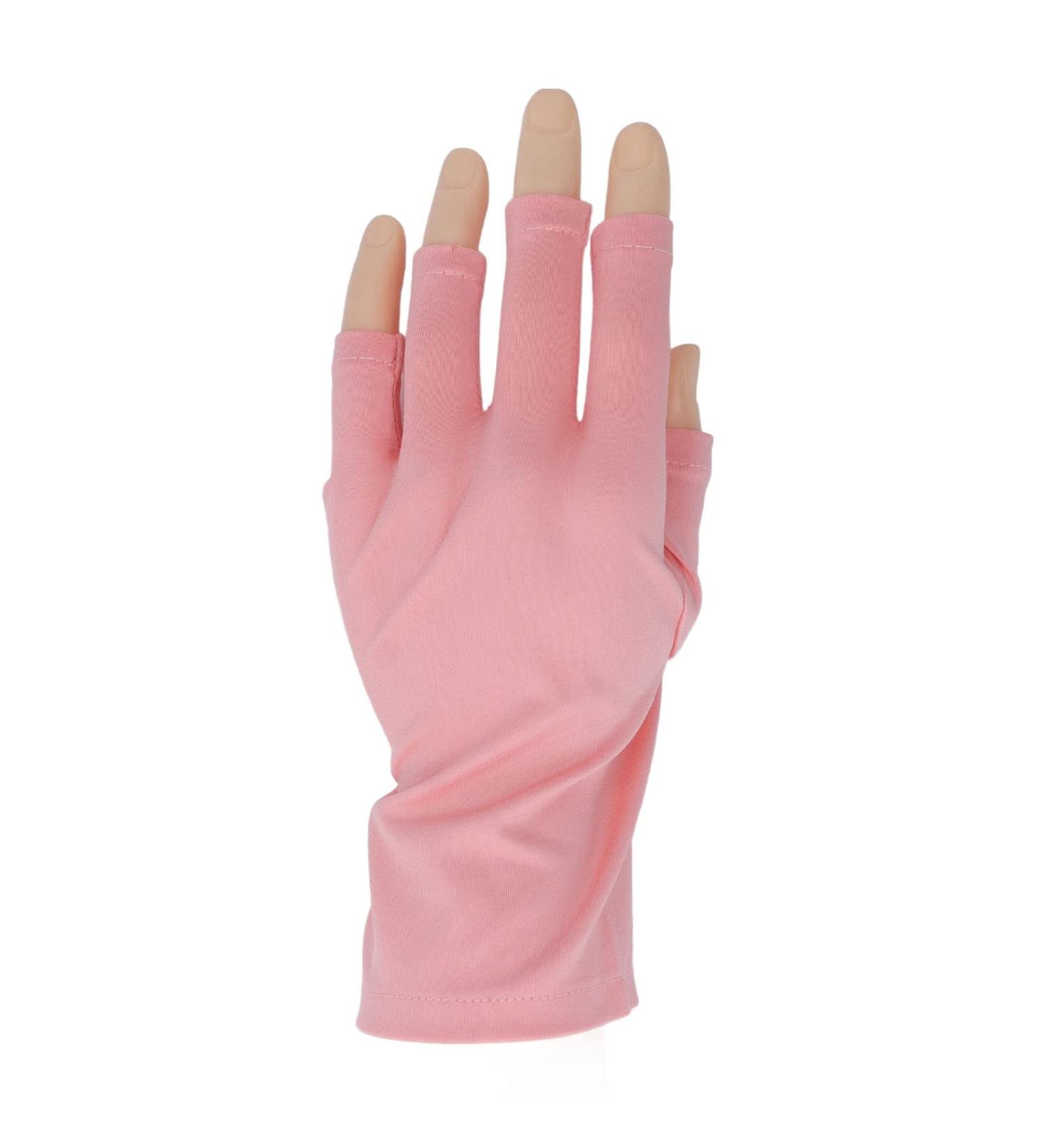 Nail UV Gloves Hand Protection UV Lamp Breathable Gloves for Manicures Protection Reusable Stretchy Professional Nail Lamp Fingerless UV Gloves Pink Gel Manicure Gloves - Buy Online on GoSupps.com