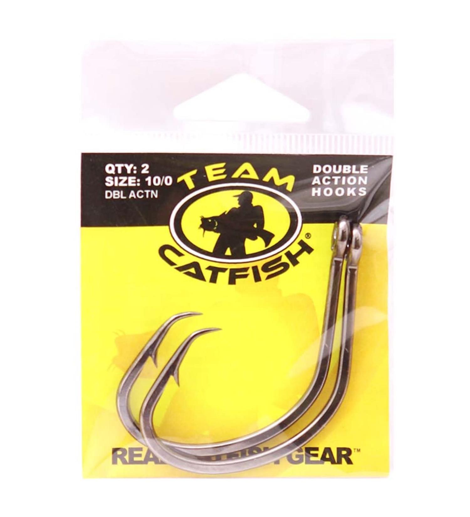 Team Catfish Double Action Circle Hooks 10/0 - Wide Gap, Needle Sharp Point - Black - Buy Online on GoSupps.com