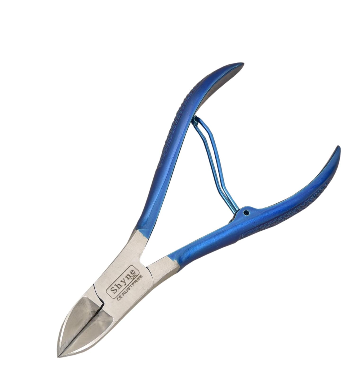 Professional Toe Nail Clipper Cutter Nippers Thick Nail Blue Gripped Handle