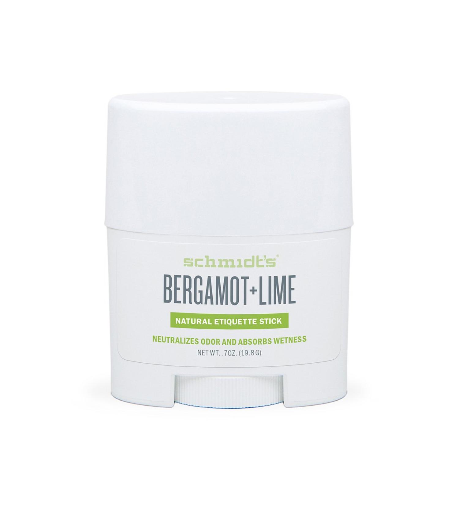 Schmidt's Bergamot and Lime Natural Deodorant Stick Travel Size 0.7 ounces  19.8 grams
