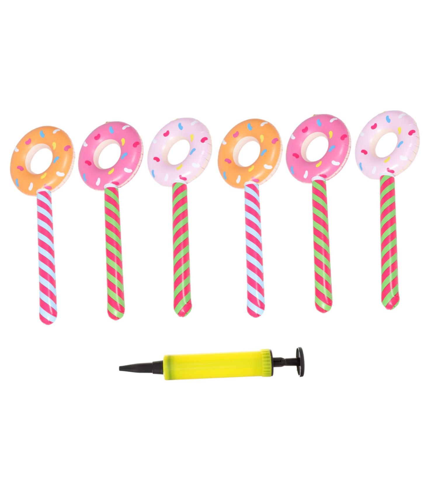 NUSITOU 1set Donut Cheer Stick Noise Makers Giant Candy De Bautizo Para Ni o Bulk Lollipops Candy in Bulk Toys for Baby Kids Summer Toys Party Supplies Inflatable Plastic Gift Pool Party - Buy Online on GoSupps.com
