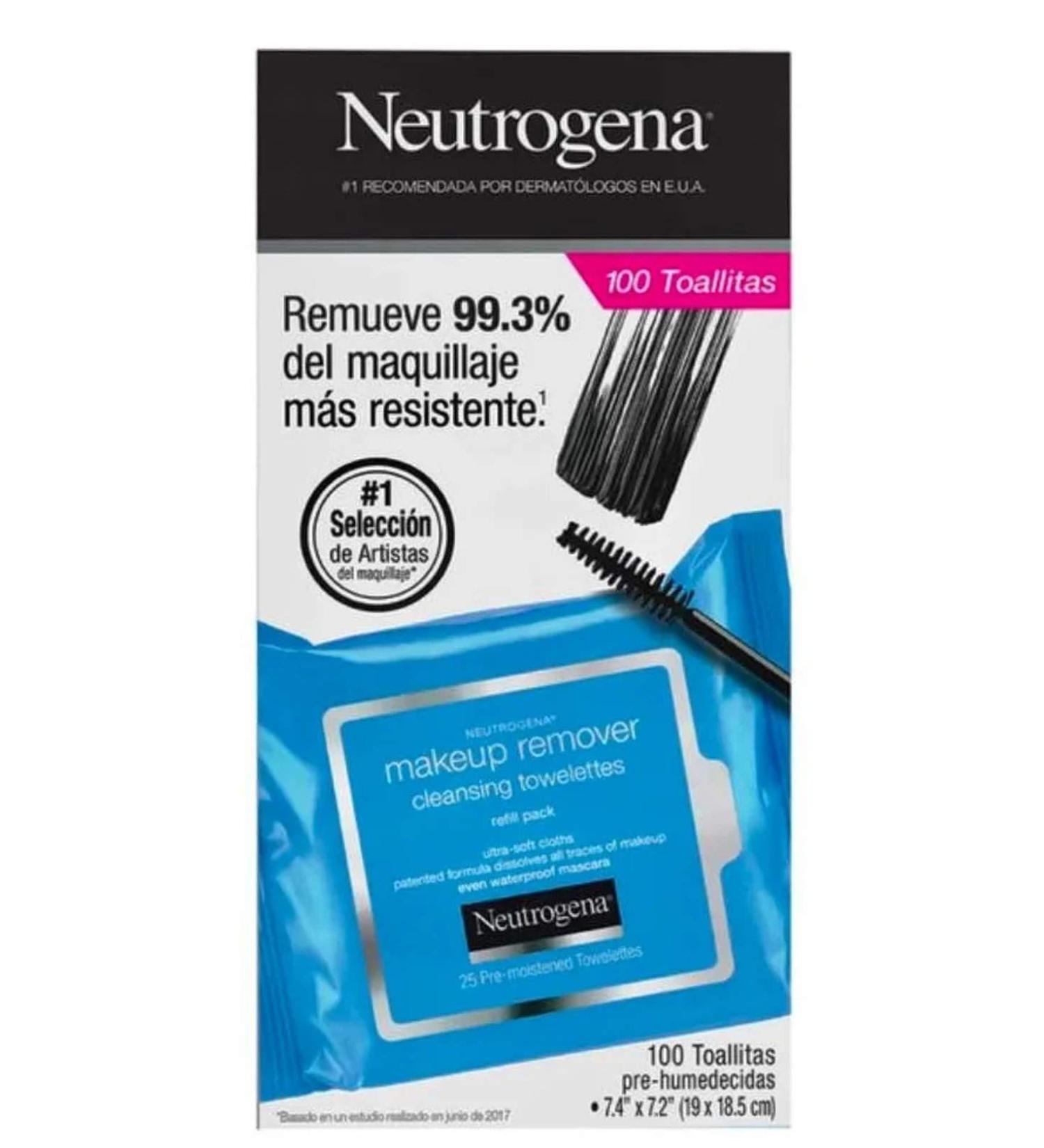 Neutrogena Makeup Removing Wipes - 100 Cleansing Towelettes for Gentle Removal | International Shipping Available - Buy Online on GoSupps.com