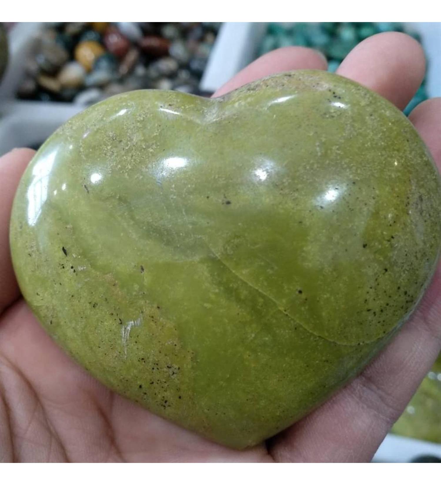 Natural Green Opal Carved Heart raw Gemstone Crystal Suitable for Furniture Decoration Ornaments - Buy Online on GoSupps.com