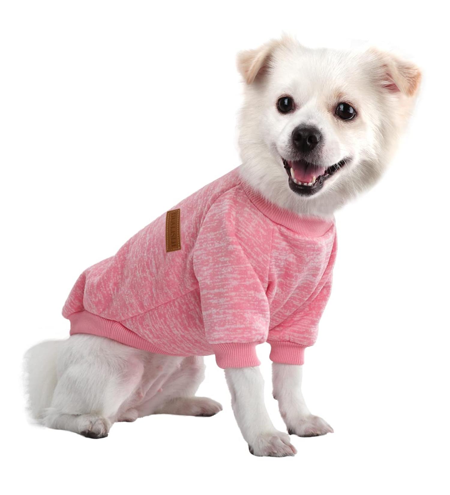 Shop Hualisiji Pink Dog Sweater for Small Dogs - Soft Warm & Lightweight Chihuahua Hoodie - Perfect Fit & Easy to Wear - Buy Online on GoSupps.com