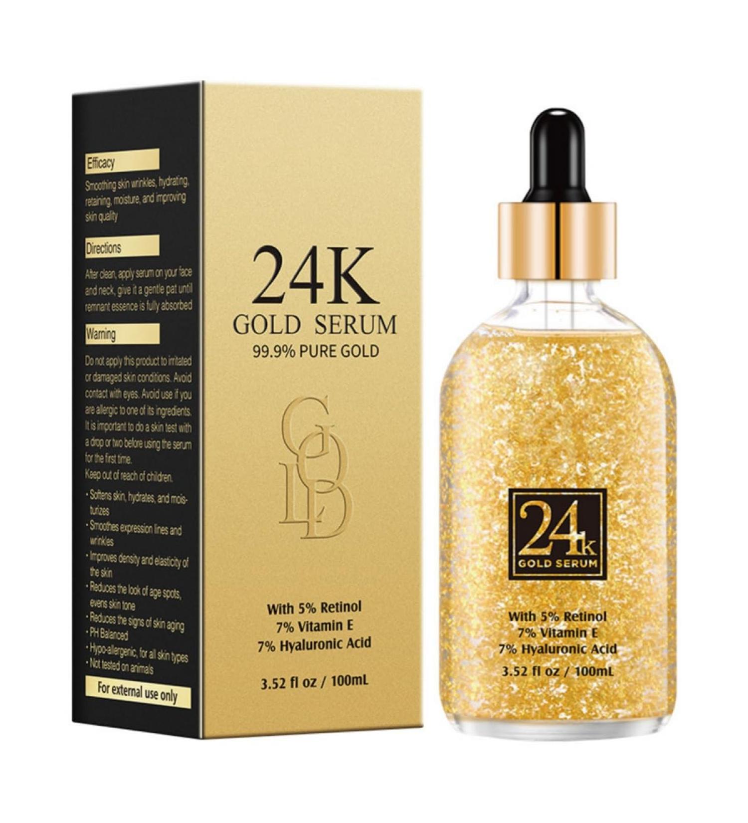 Ofanyia 24k Gold Foil Hyaluronic Acid Essence Hydrating Smooth Fine Lines Anti Aging Remove Wrinkles Facial Serum 100ml - Buy Online on GoSupps.com