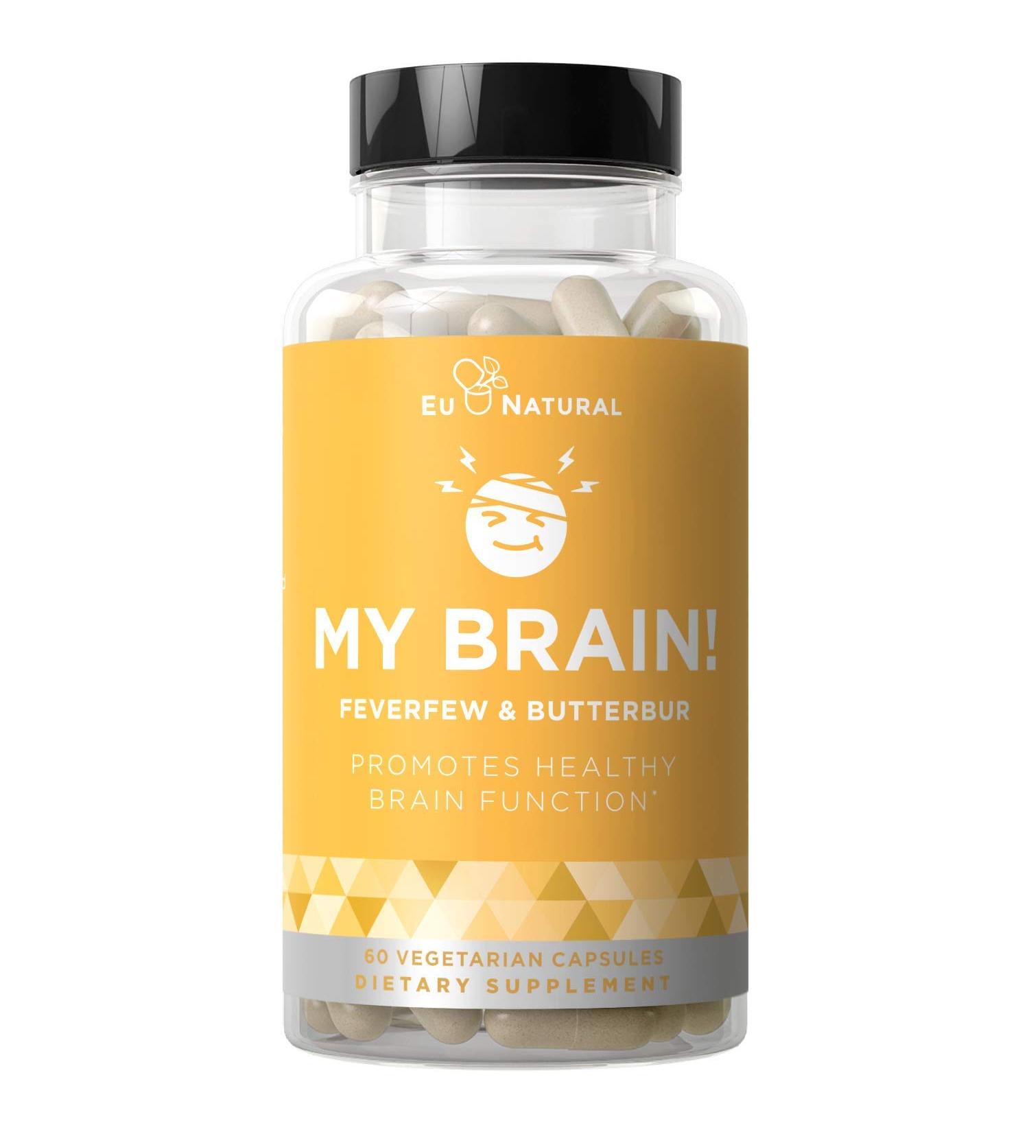 Eu Natural My Brain Headache Relief Vitamins - 60 Capsules for Natural Pain Support - Buy Online on GoSupps.com