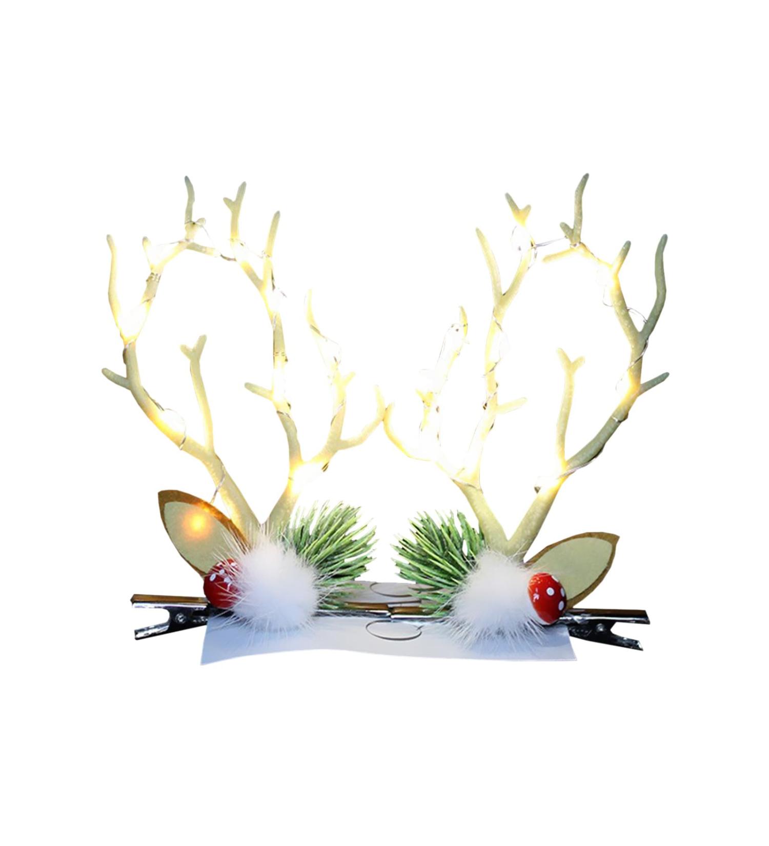 Christmas Luminous Antlers Hair Clips Luminous Antler Hair Clips LED Hair Accessories Reindeer Antlers Xmas Hairpins Xmas Glowing Hair Clips Glowing in The Dark Christmas Party Decorations(#2) - Buy Online on GoSupps.com