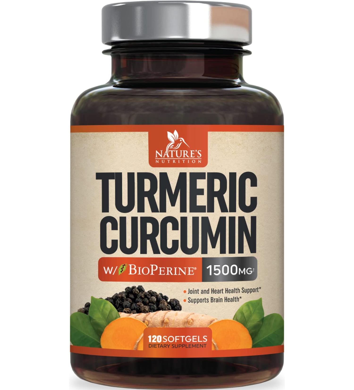 Turmeric Curcumin with BioPerine 1500mg - 120 Vegan Softgels, Natural Joint Support & Herbal Extract - Non-GMO, Max Absorption Formula - Buy Online on GoSupps.com