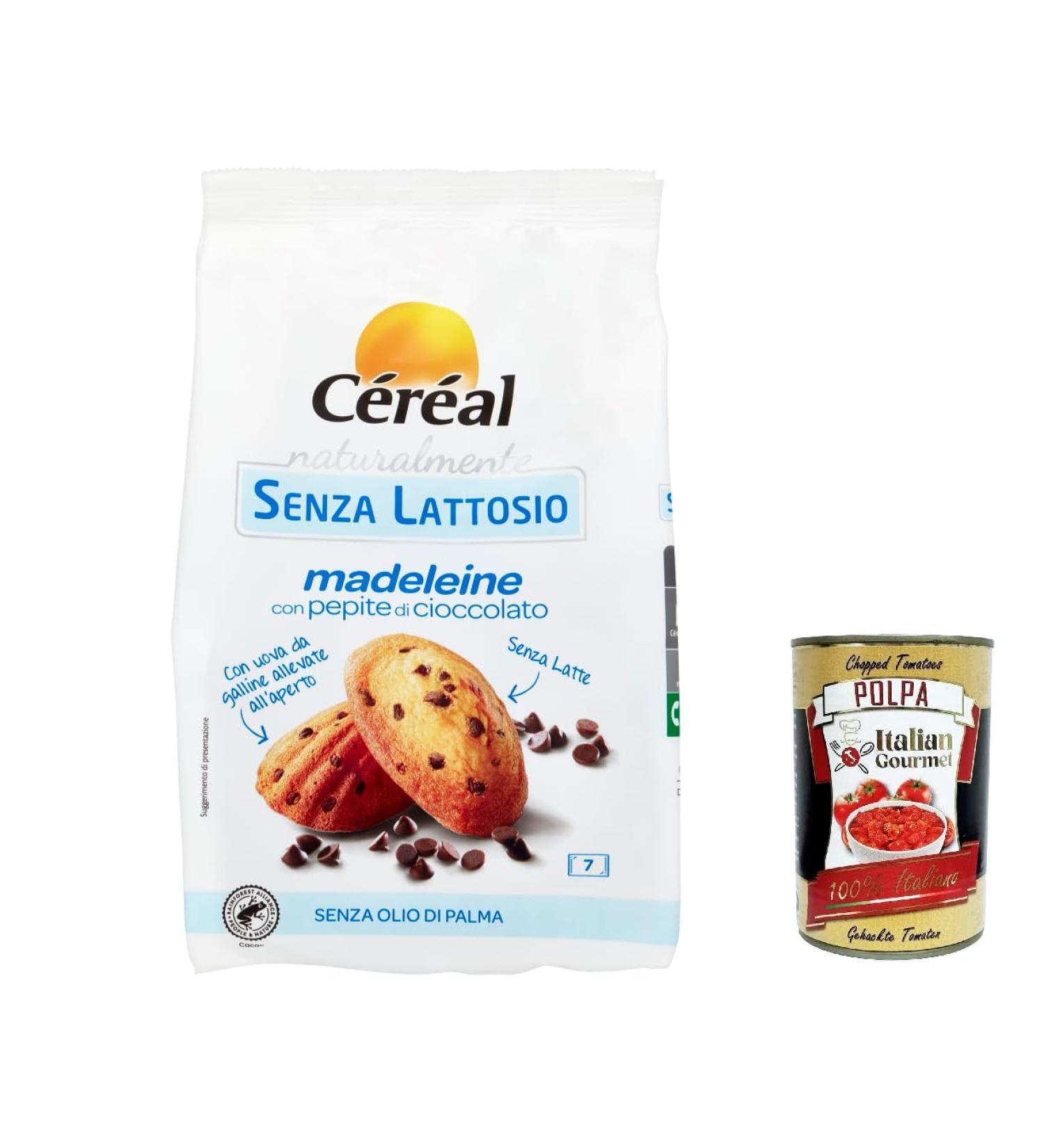  Italian Gourmet E.R. Madeleine Cereal Set of 3 Chocolate Pepper Snacks Lactose Free Palm Oil 210g + Italian Gourmet Polpa 400g - Buy Online on GoSupps.com