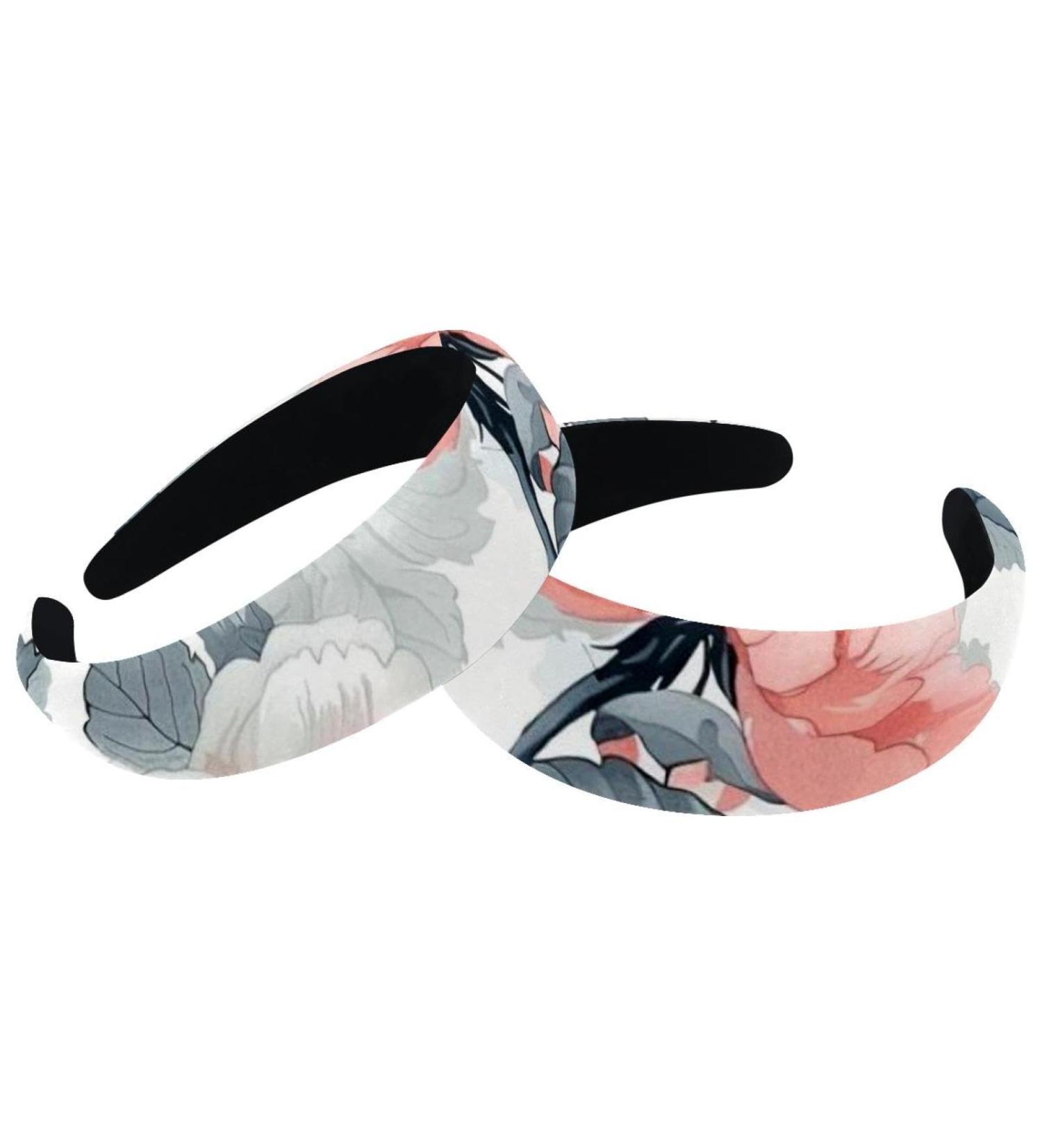 Headbands Women Hair Head Bands 2 Pieces Wide Top Turban Velvet Hair Bands Elastic Headband Flower White Background Cute Fashion Head Wrap 2 Size Multi-colored 4 - Buy Online on GoSupps.com