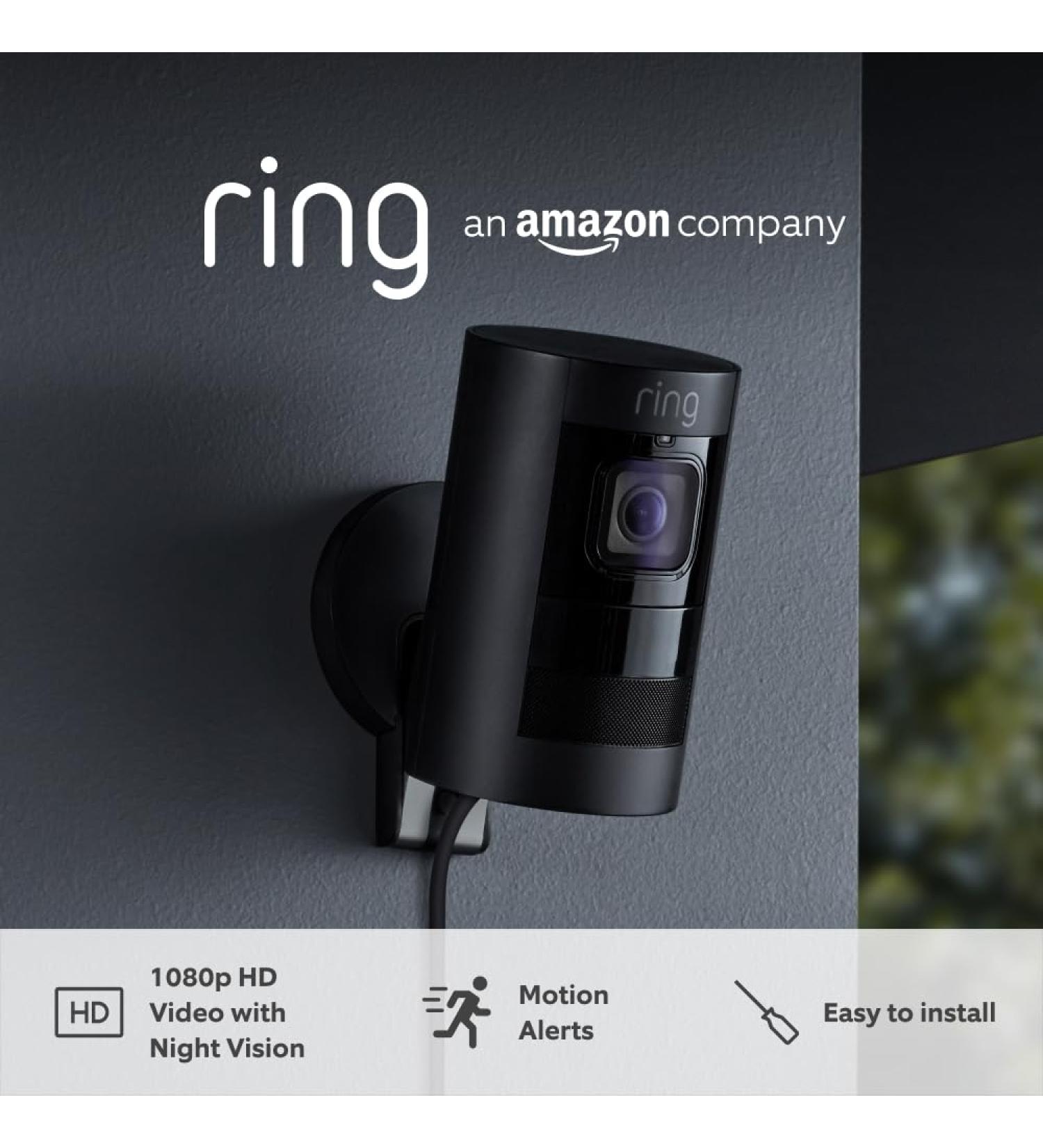 Ring Outdoor Camera Elite (Stick Up Cam) | HD outdoor Security Camera 1080p Video Two-Way Talk Wifi Works with Alexa | alternative to CCTV system | 30-day free trial of Ring Protect Black Stick Up Cam Elite - Buy Online on GoSupps.com