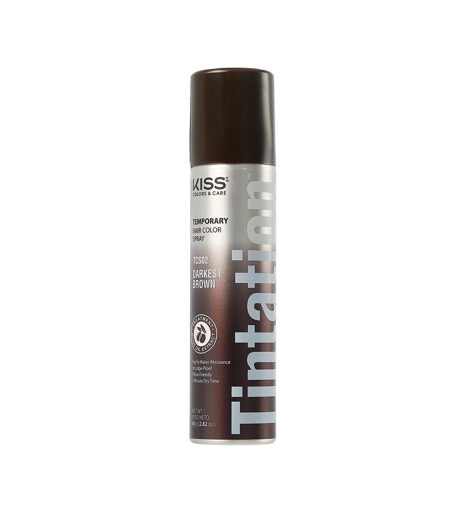 Kiss Root Cover Up Temporary Hair Color Spray - Darkest Brown TCS2 - 2.82 oz - Buy Online on GoSupps.com