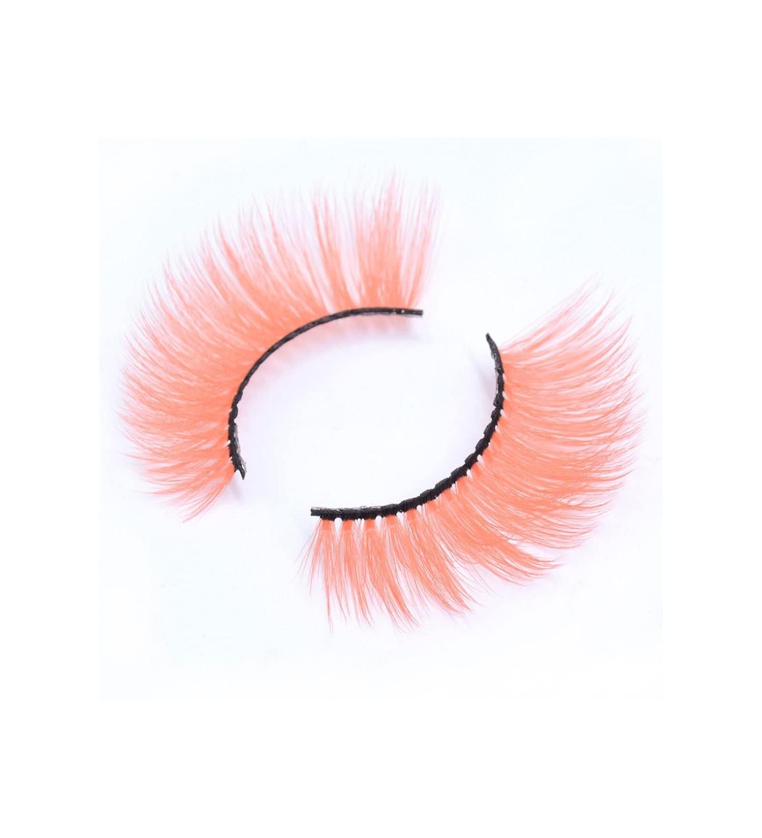 False Eyelashes Colored Lashes 2 Pairs Colorful Eyelashes Halloween Easter Faux Mink Colored False Nature (Color : 4)