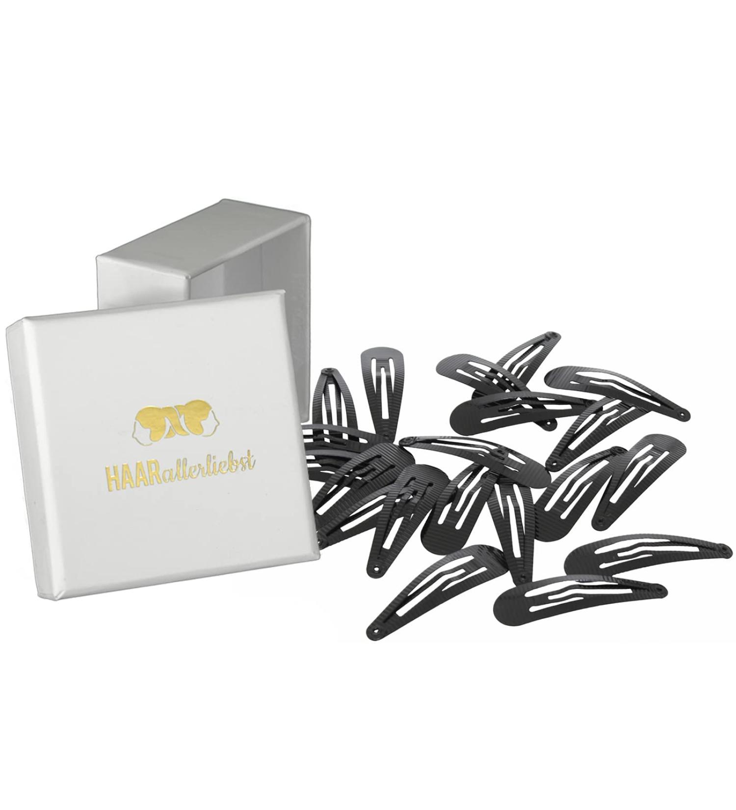 Premium Black Hair Clips (20 Pack) | 4.9 cm Corrugated Design for Strong Hold | White Storage Box Included - International Shipping - Buy Online on GoSupps.com