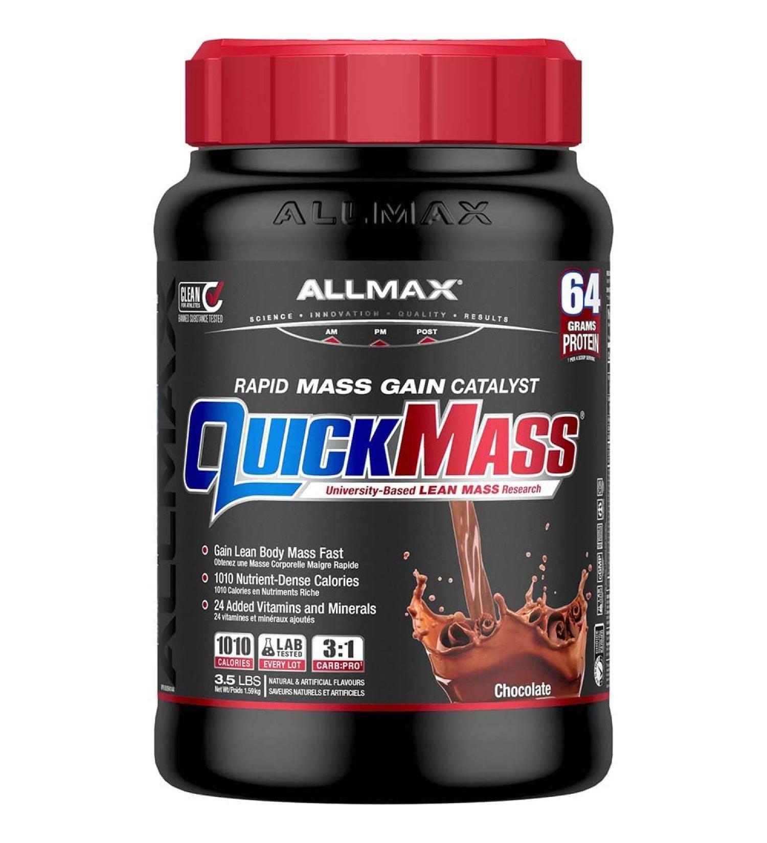 ALLMAX Nutrition - QUICKMASS - NEW SIZE - Weight Gainer & Rapid Gain Catalyst Chocolate 3.5 Pound 3.5 Lb - Buy Online on GoSupps.com
