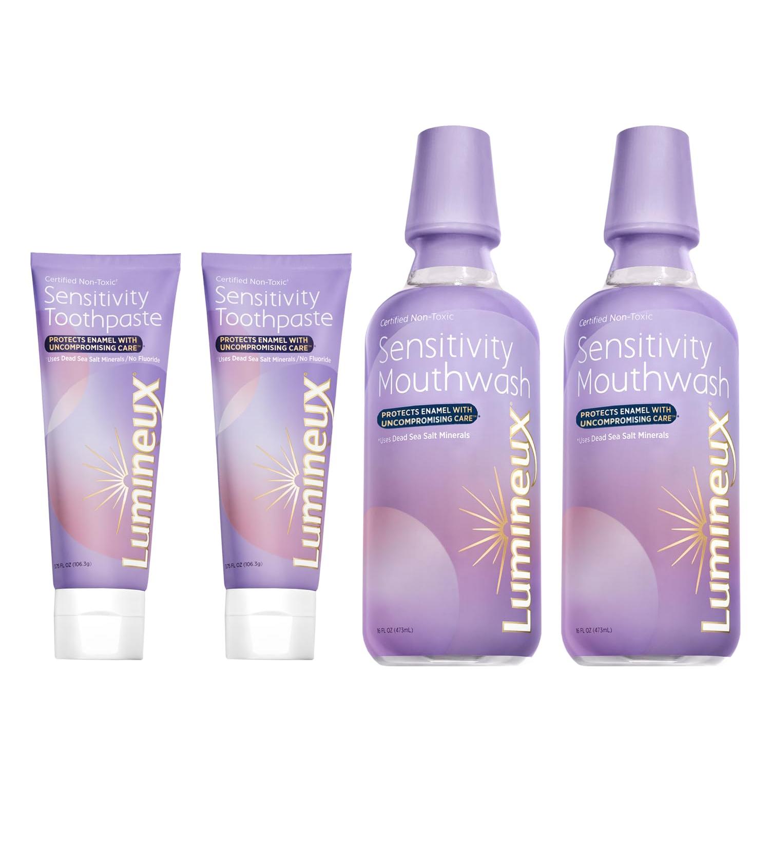 Lumineux Sensitivity Kit - Non-Toxic Fluoride Free Oral Care for Sensitive Teeth | Dentist Formulated Mouthwash & Toothpaste - Buy Online on GoSupps.com