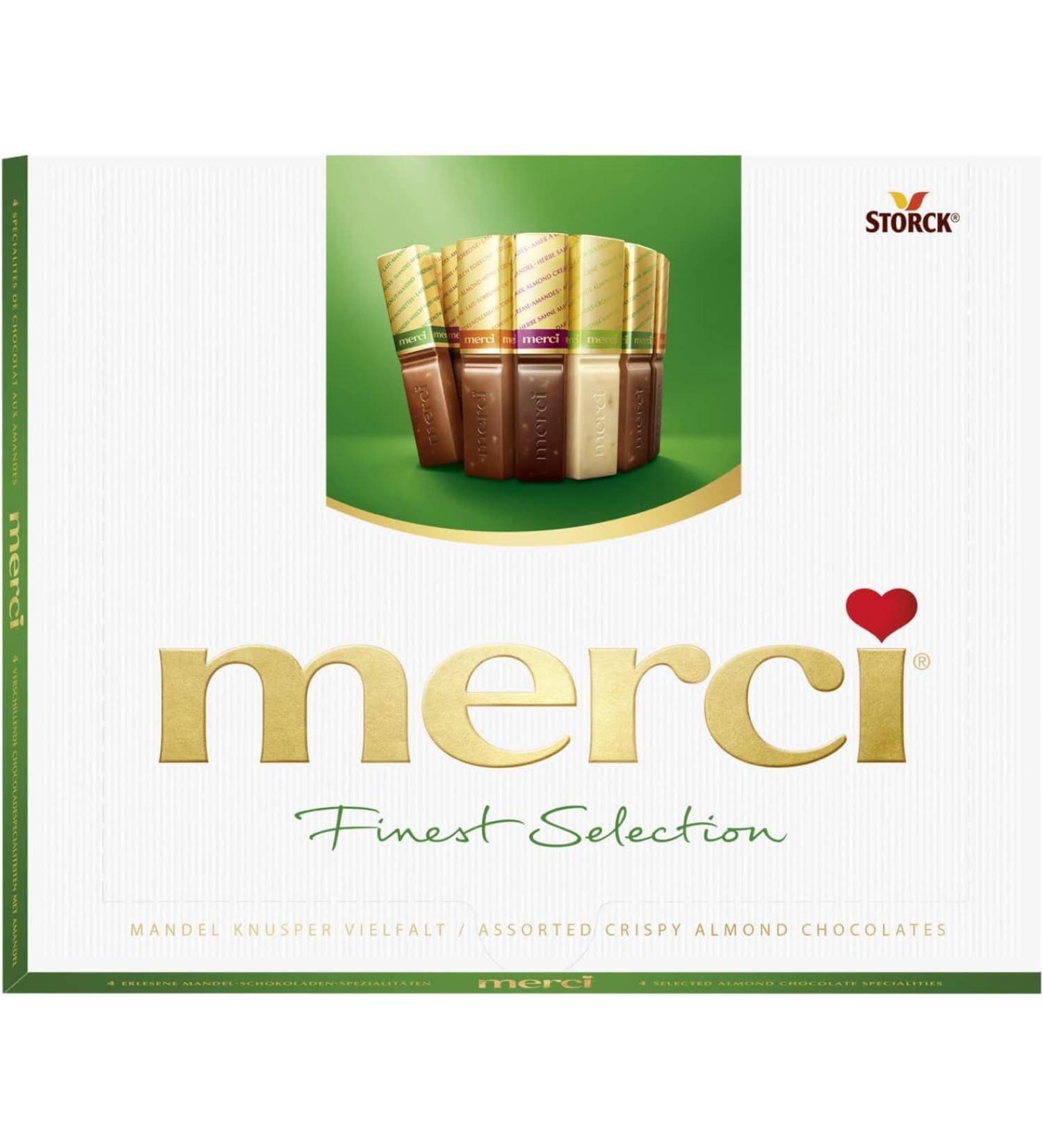 Merci Finest Selection - Almond Variety with 4 Exquisite Almond-Chocolate Specialties 200 g Perfect For Valentine's Day and Gifts for Special Occasions - Buy Online on GoSupps.com
