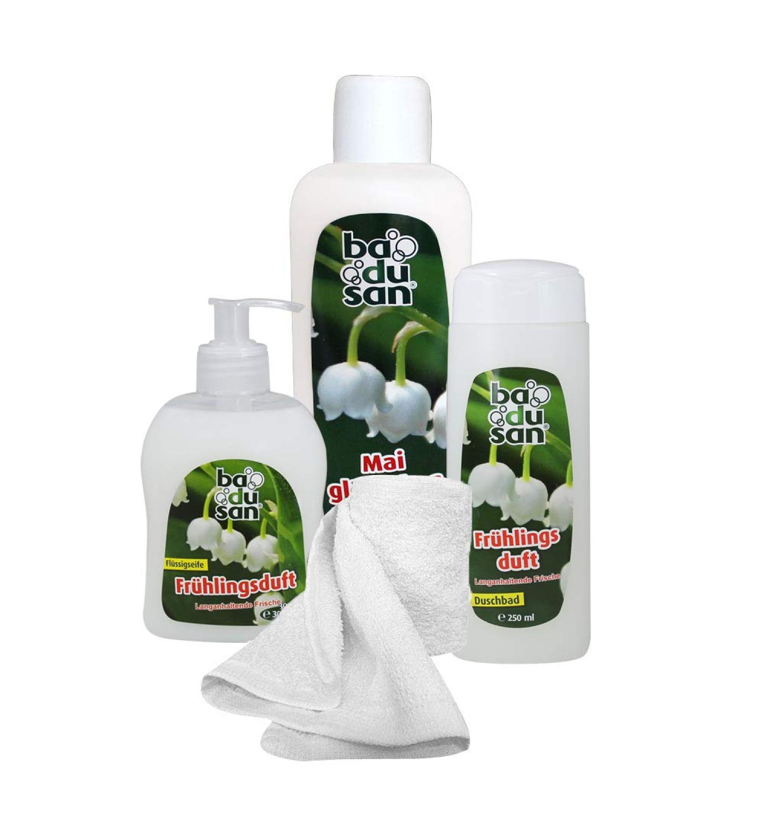 Badusan Well-Being Maiden Lump 4-Part Shower Bath Gift Set | Bubble Bath Liquid Soap & Towel | Ultimate Bathing & Beauty Care - Buy Online on GoSupps.com