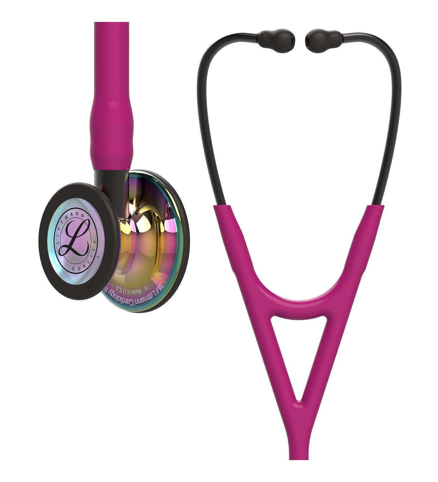 3M Littmann Cardiology IV Stethoscope - High Polish Rainbow Finish - Raspberry Tube - Smoke Stem - 27 inch - Buy Online on GoSupps.com
